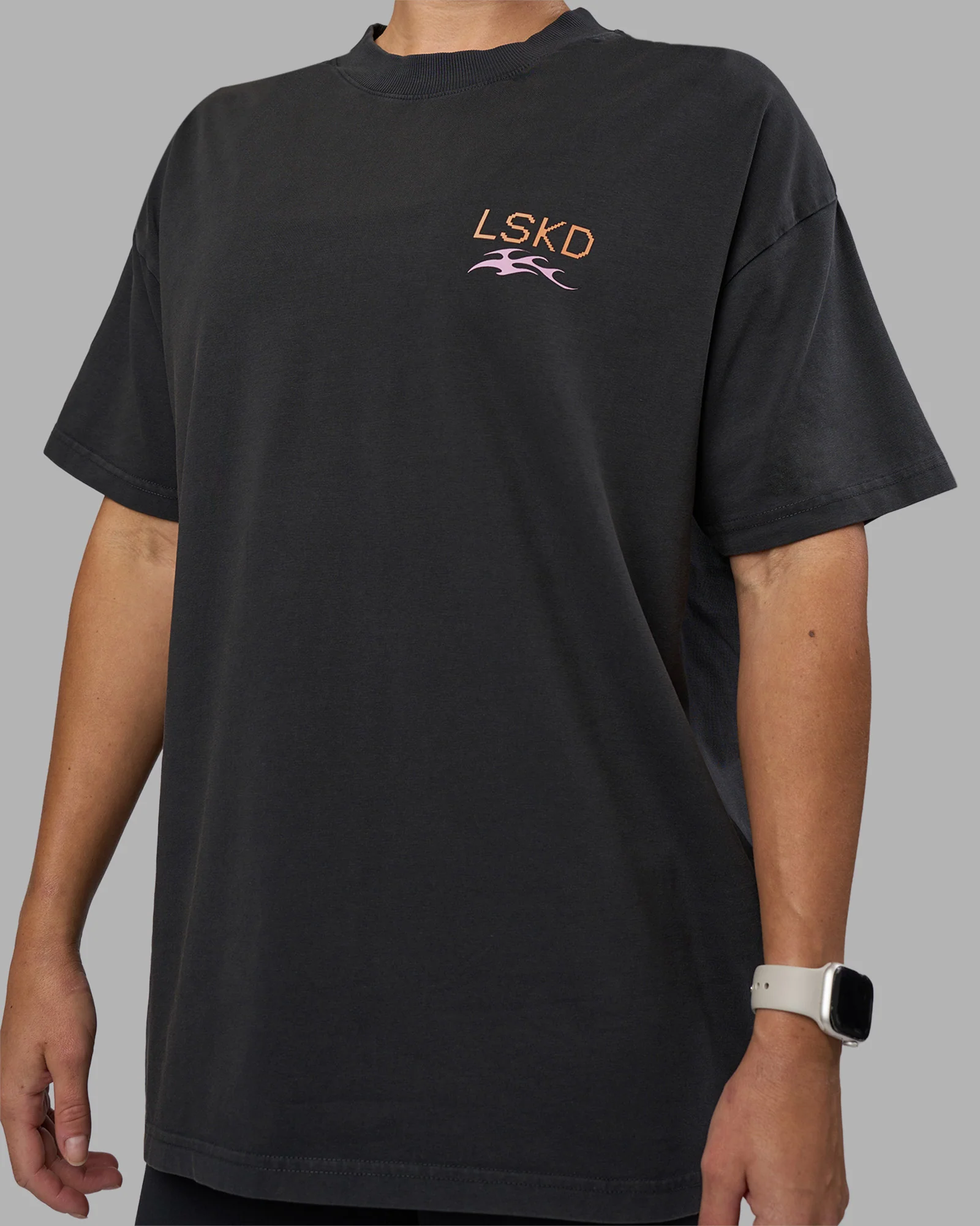Digital World Heavyweight FLXCotton Oversized Tee - Washed Black - Image 7