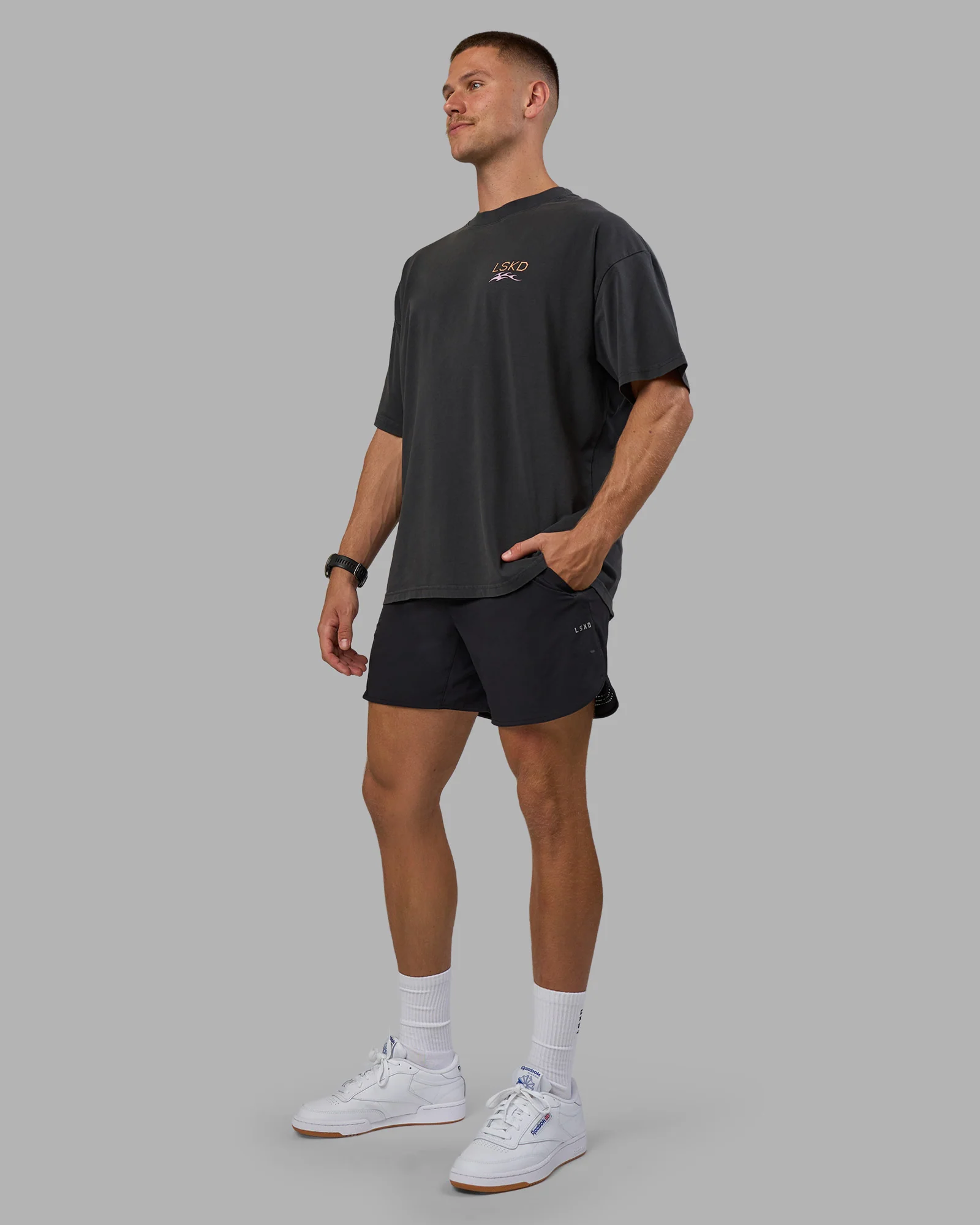Digital World Heavyweight FLXCotton Oversized Tee - Washed Black - Image 8