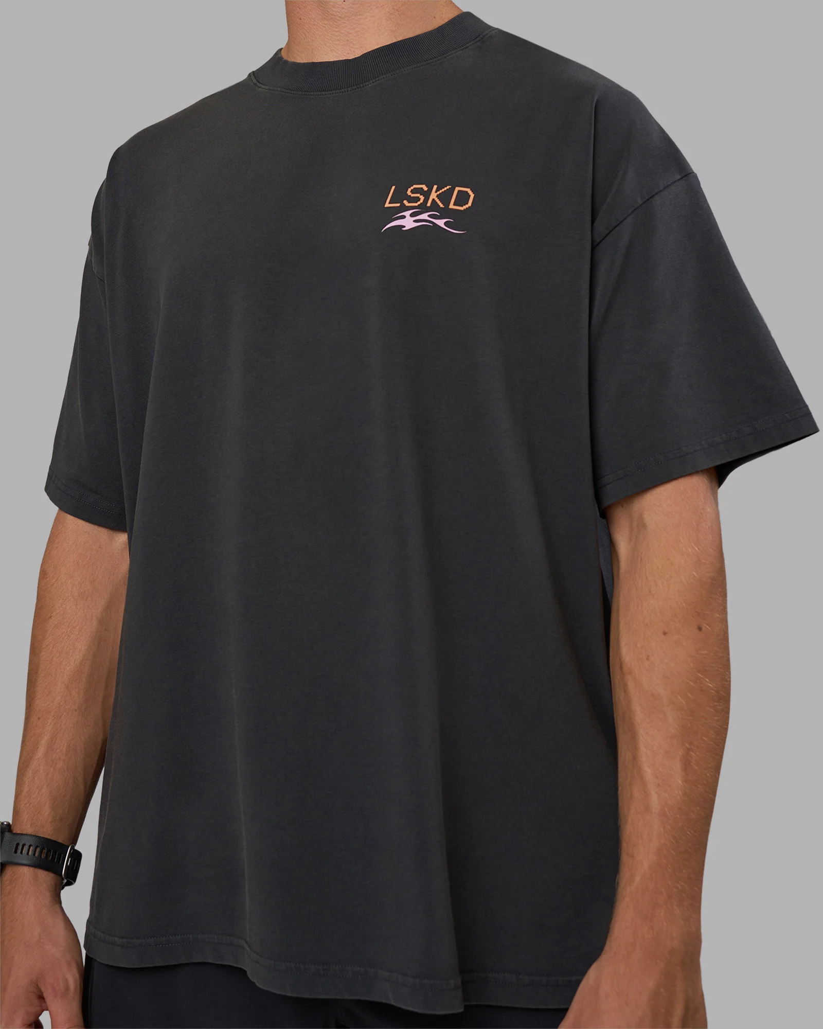 Digital World Heavyweight FLXCotton Oversized Tee - Washed Black - Image 9