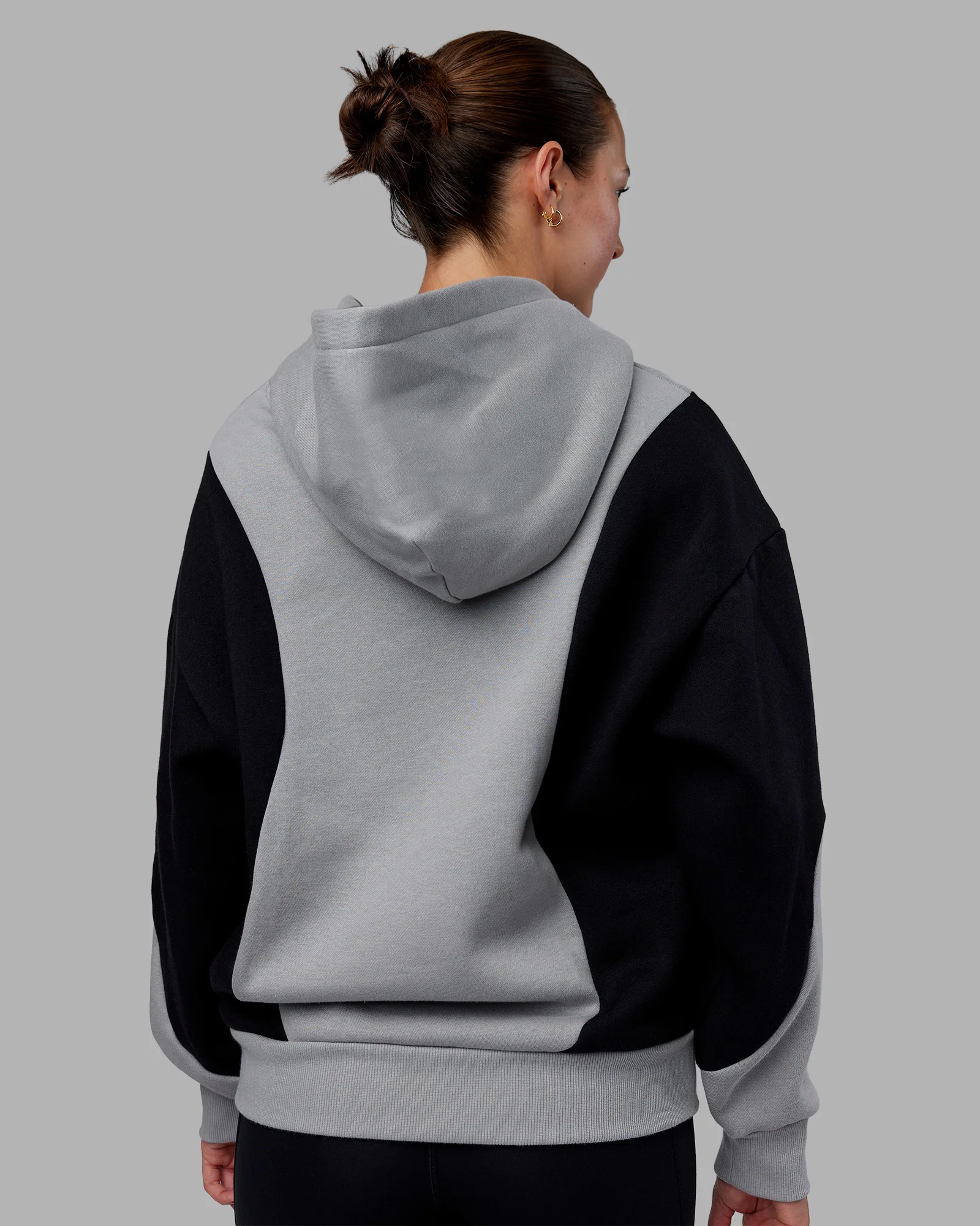Downtown Oversized Panel Hoodie - Circular Grey - Black - Image 7