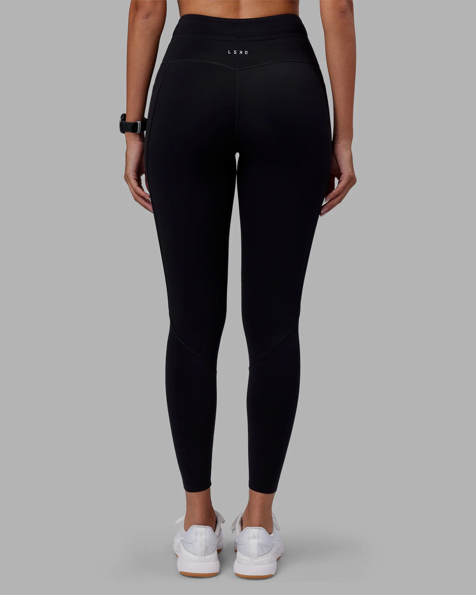 Effortless Drawstring Ultra High-Rise Full Length Legging Pockets - Black - Image 3