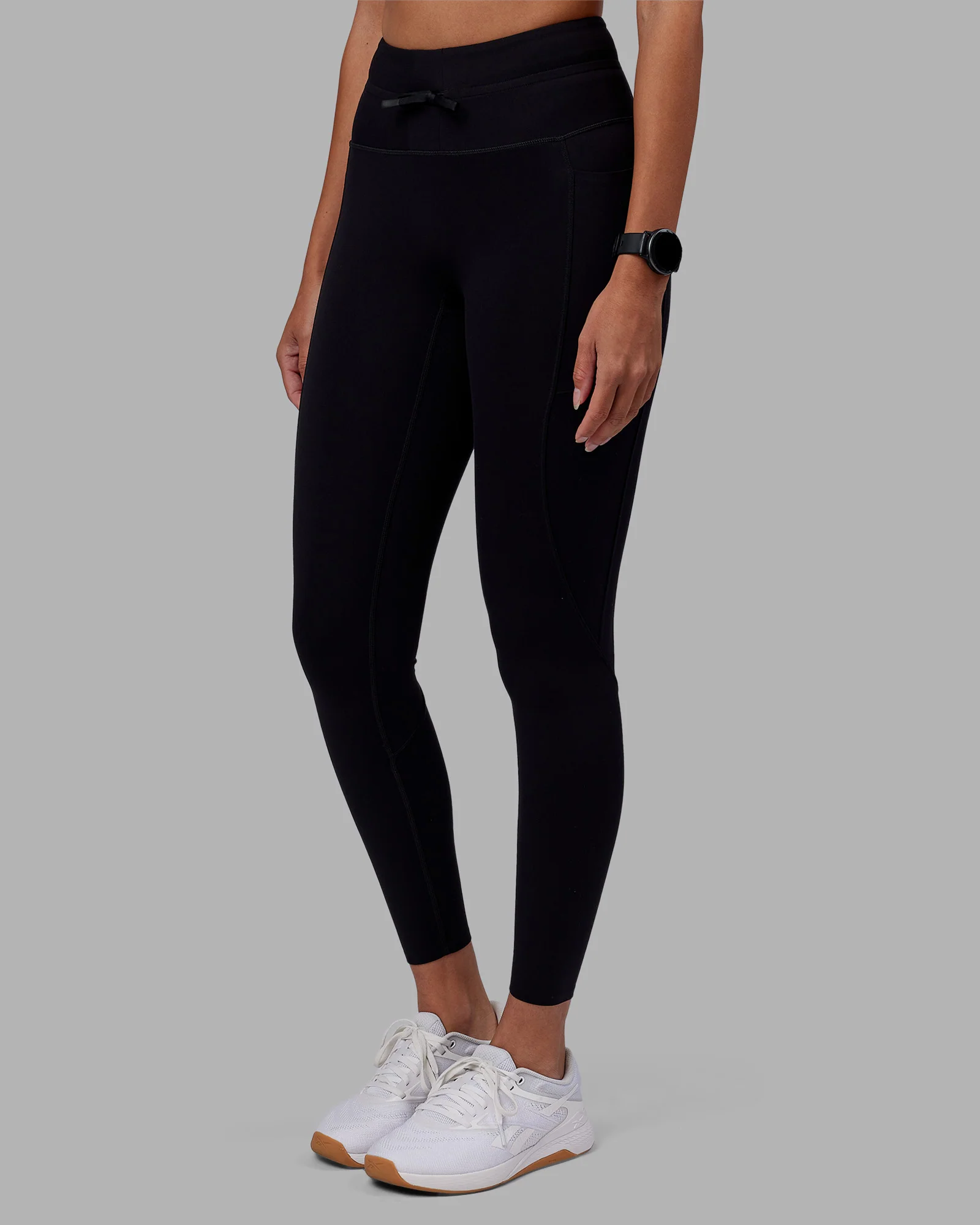 Effortless Drawstring Ultra High-Rise Full Length Legging Pockets - Black - Image 7