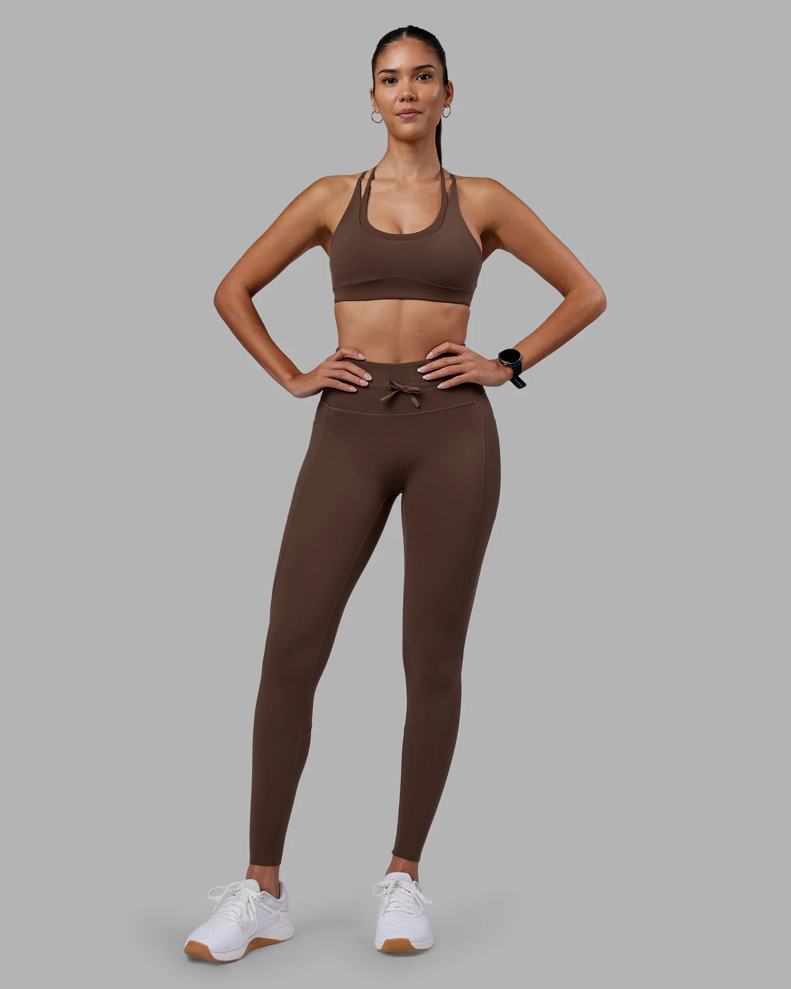 Effortless Drawstring Ultra High-Rise Full Length Legging Pockets - Chocolate Martini - Image 7