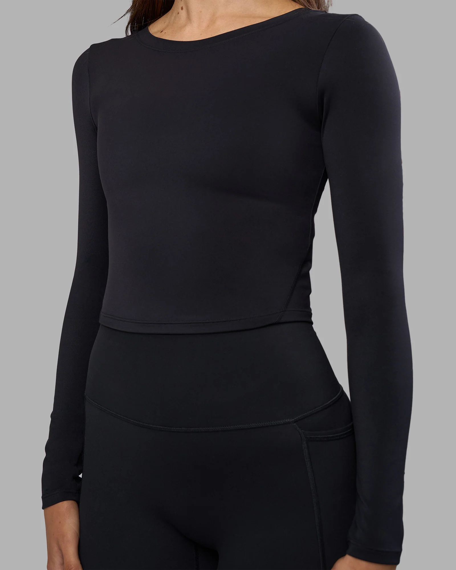 Effortless Long Sleeve Top - Black - Image 3