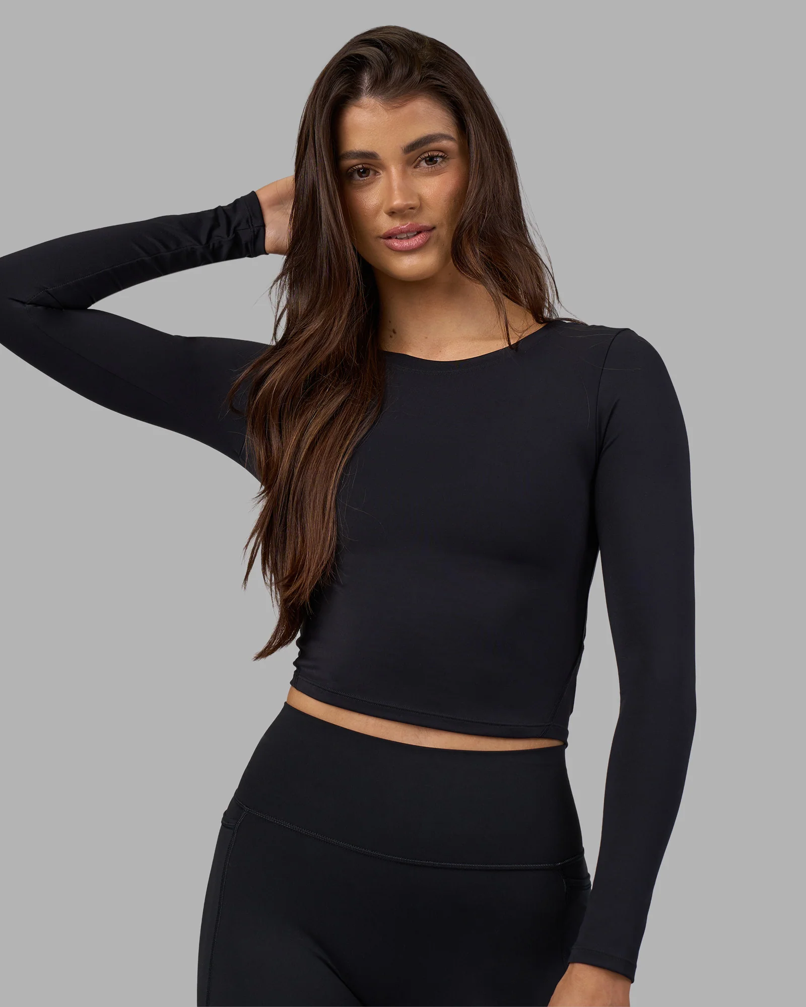 Effortless Long Sleeve Top - Black - Image 8