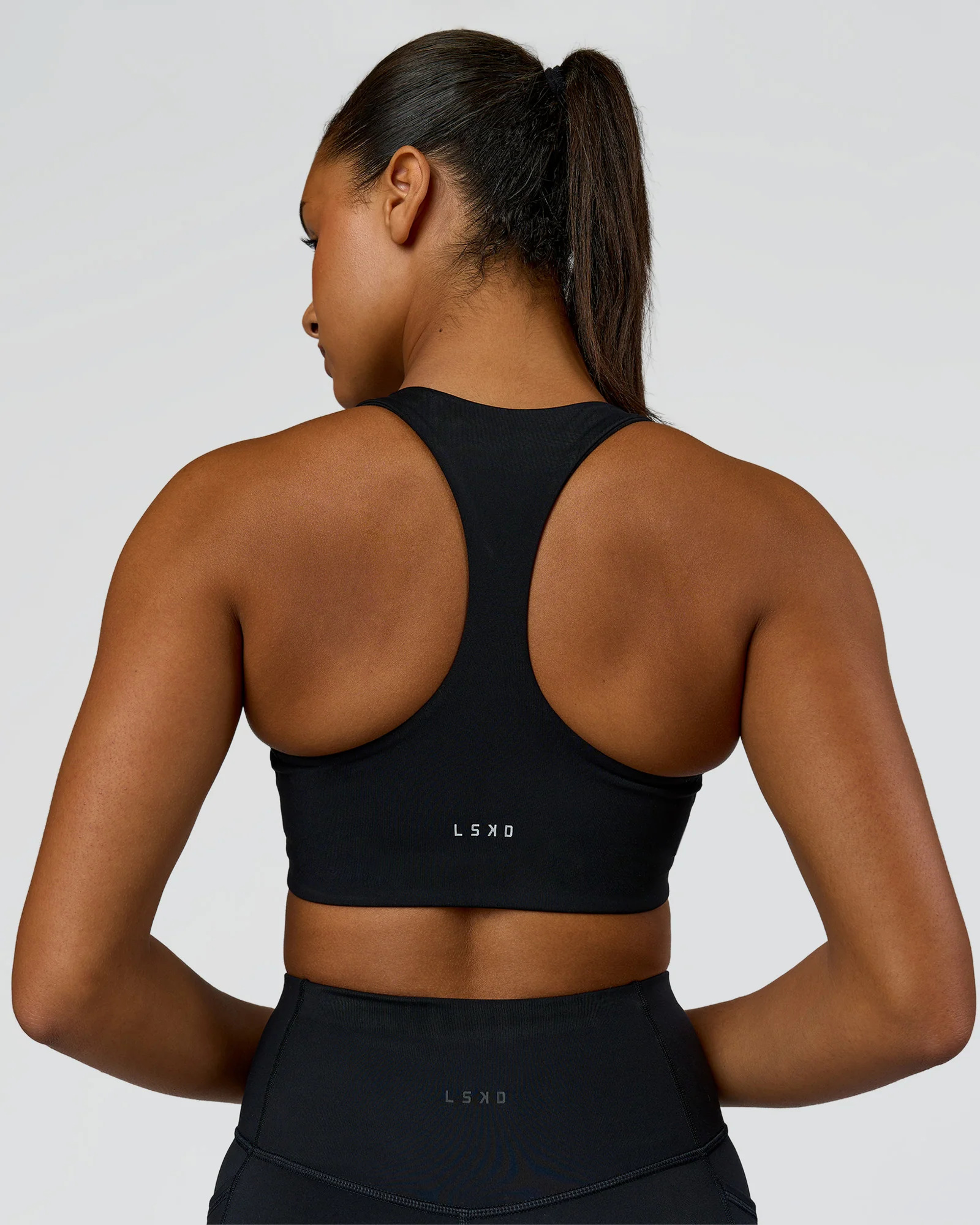 Elarra Zip Front Sports Bra - Black - Image 3