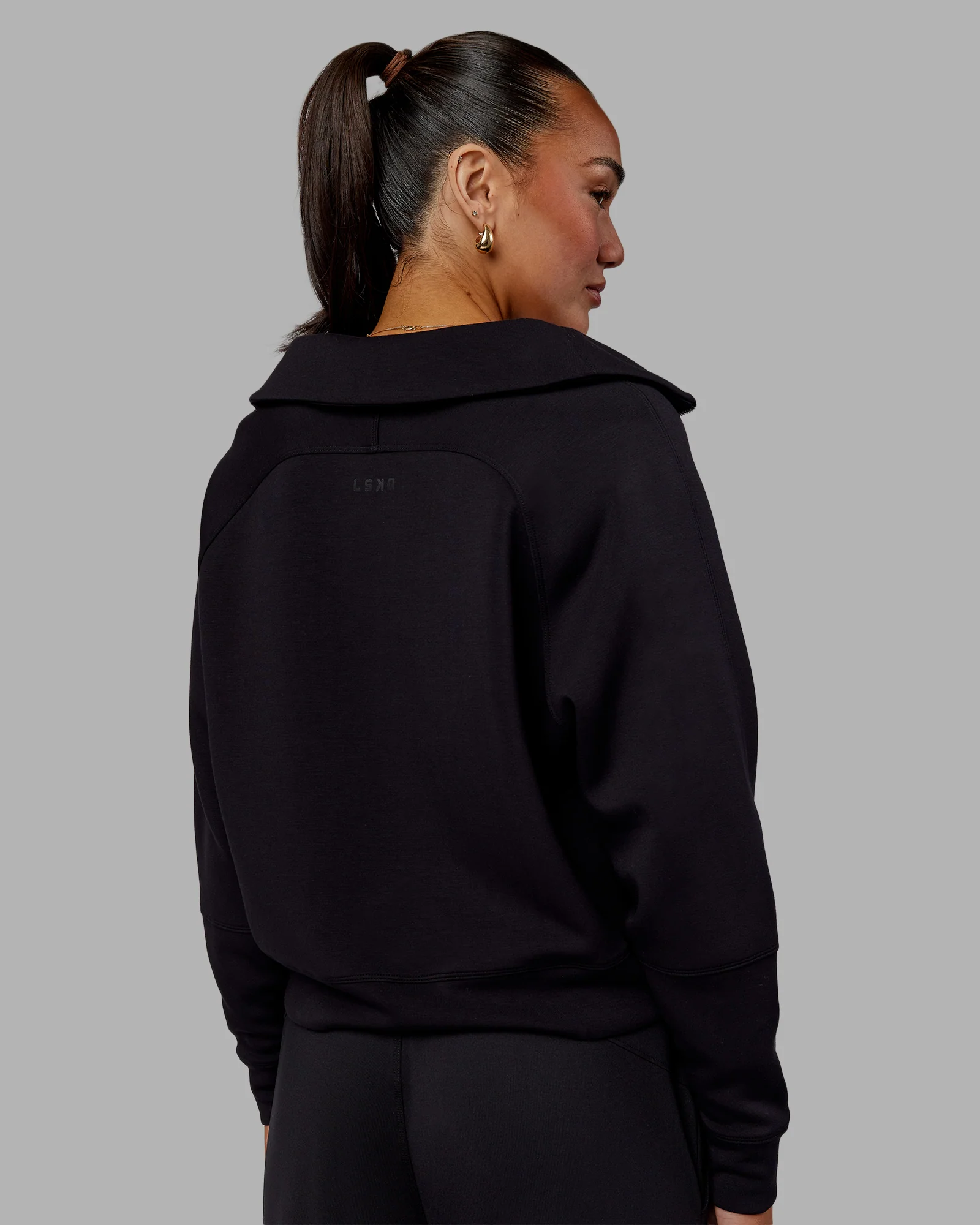 Elevate SoftTouch 1/2 Zip Sweater - Black-Black - Image 3