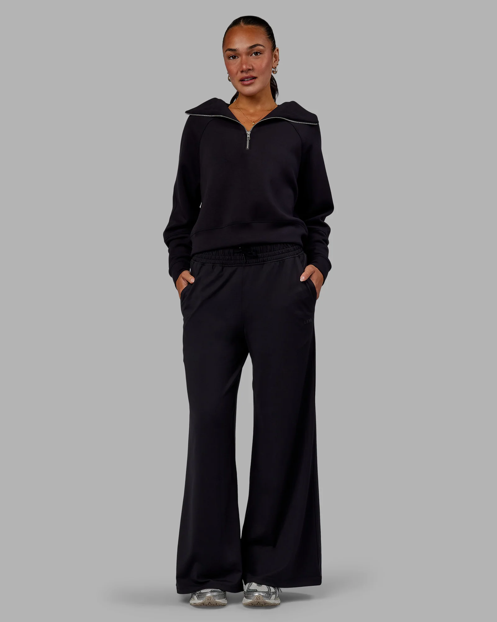 Elevate SoftTouch 1/2 Zip Sweater - Black-Black - Image 6