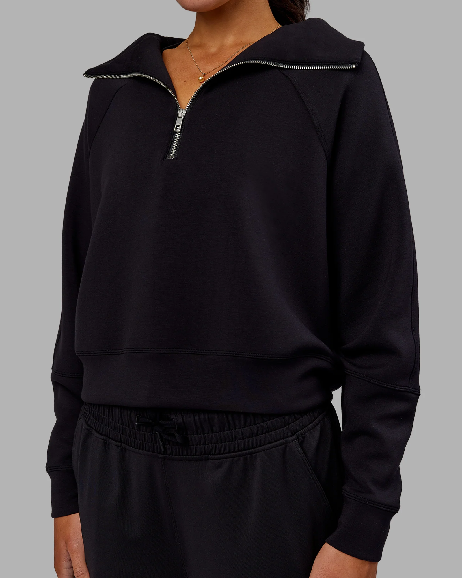 Elevate SoftTouch 1/2 Zip Sweater - Black-Black - Image 7