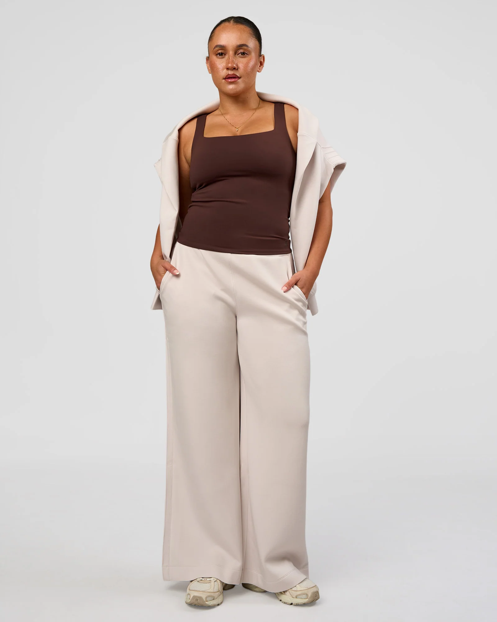 CF Elevate SoftTouch Pintuck Wide Leg Pant - Clay - Image 2