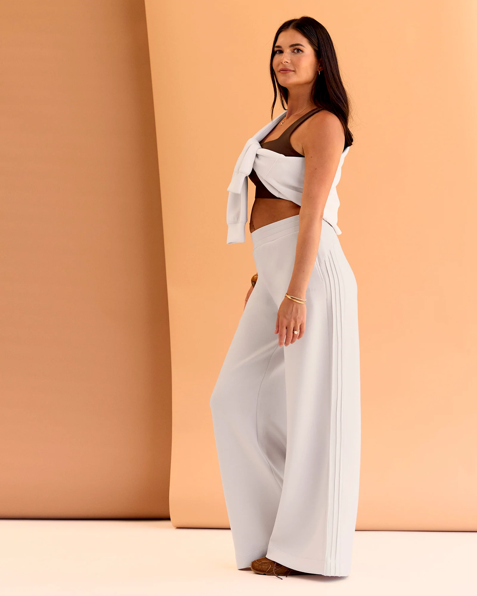 CF Elevate SoftTouch Pintuck Wide Leg Pant - Clay - Image 5