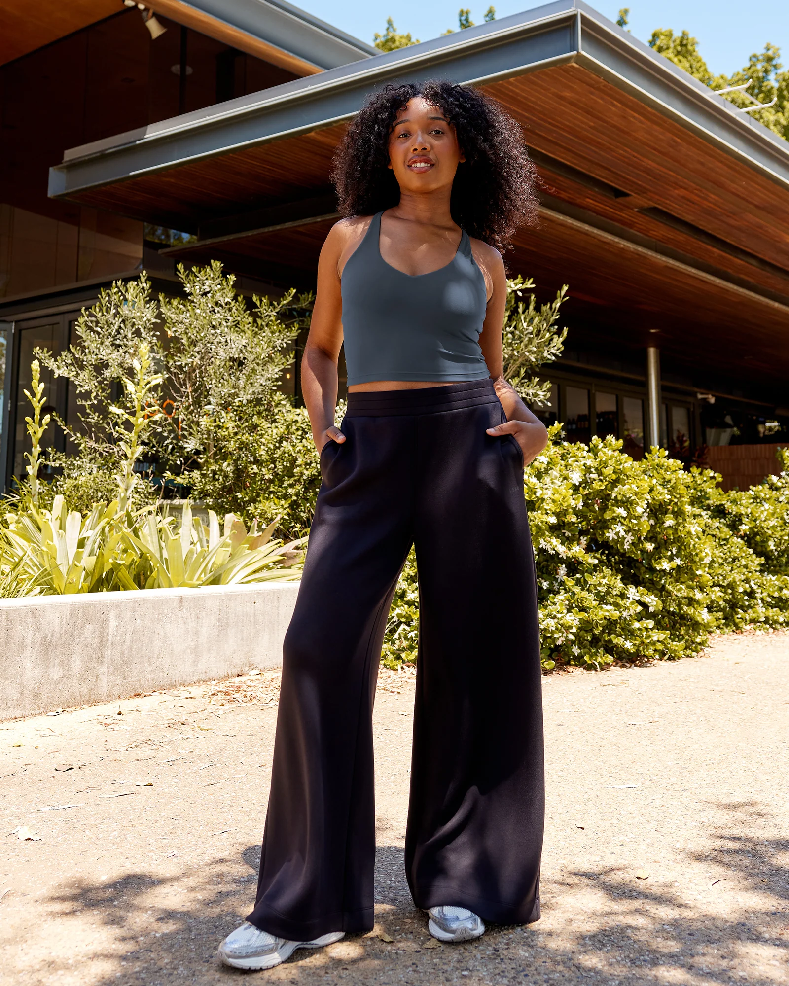 Elevate SoftTouch Wide Leg Pant - Black-Black - Image 4