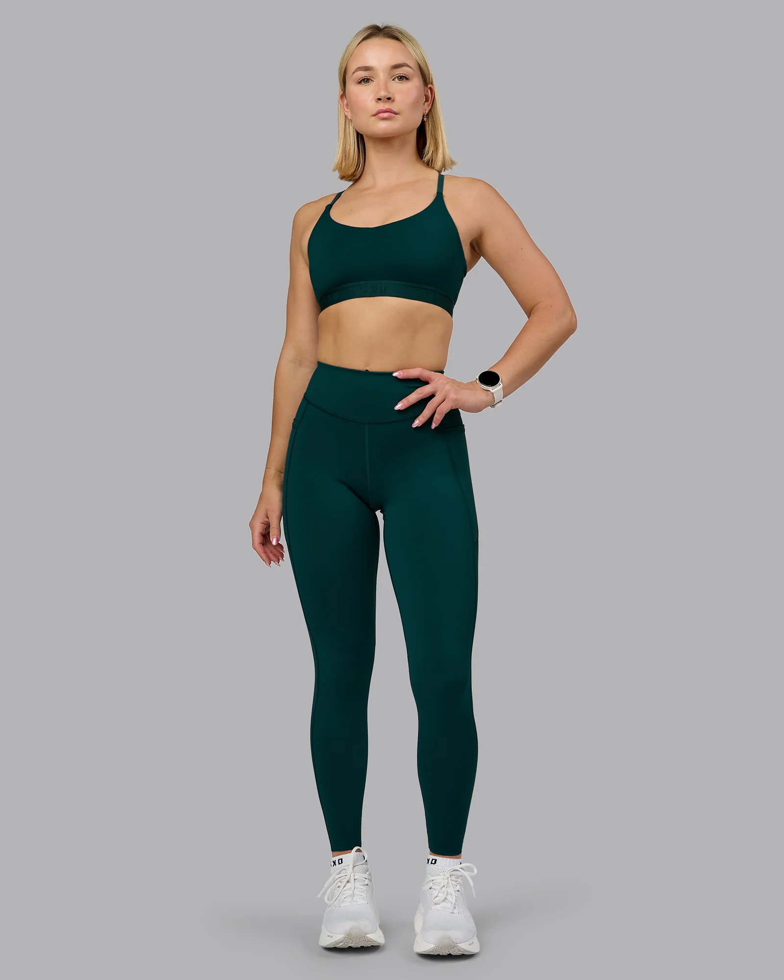 Elite High-Rise Full Length Legging Pockets - Dark Moss - Image 2
