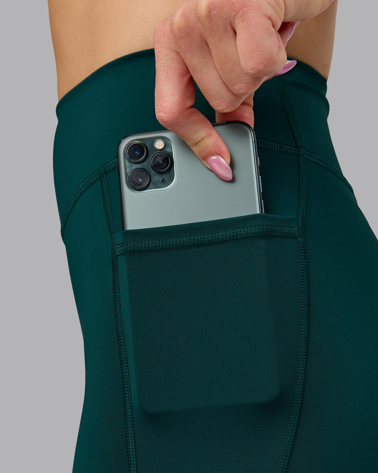 Elite High-Rise Full Length Legging Pockets - Dark Moss - Image 3