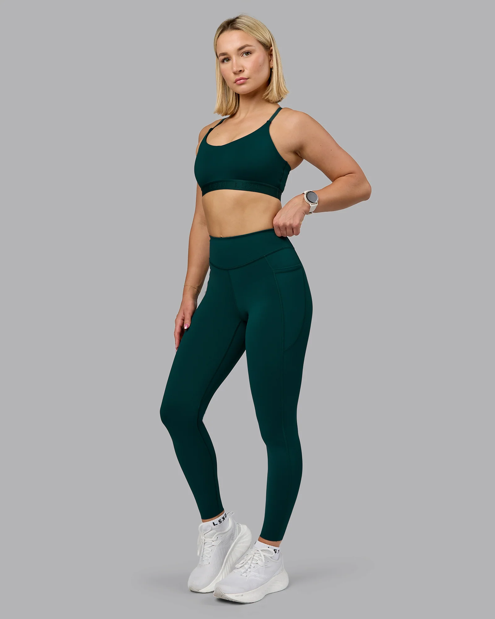 Elite High-Rise Full Length Legging Pockets - Dark Moss - Image 5
