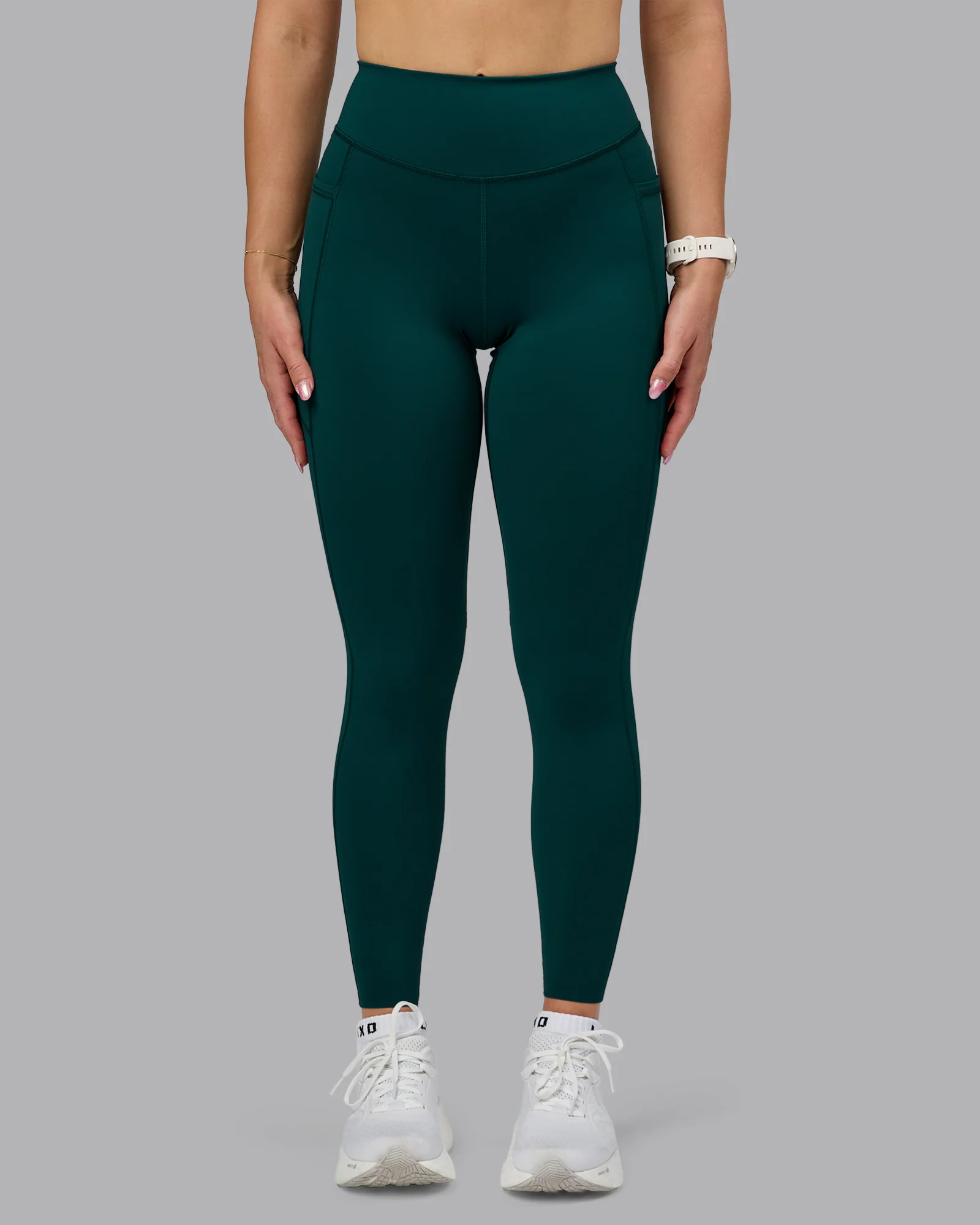 Elite High-Rise Full Length Legging Pockets - Dark Moss - Image 6