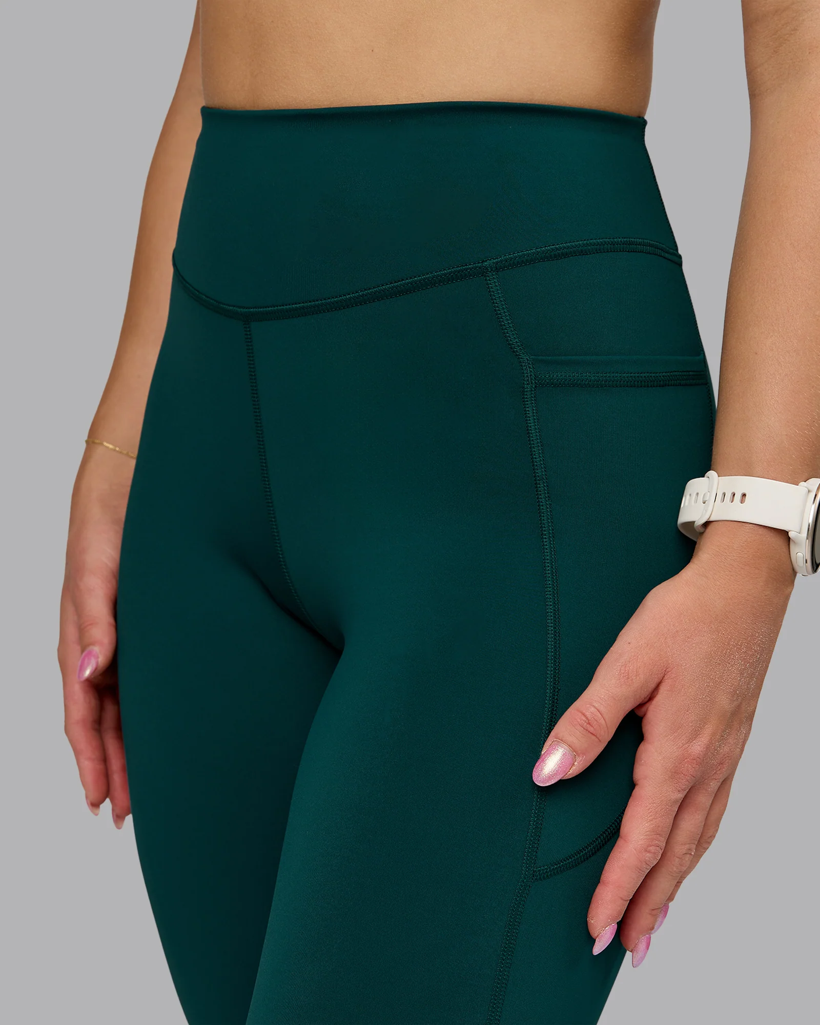 Elite High-Rise Full Length Legging Pockets - Dark Moss - Image 7