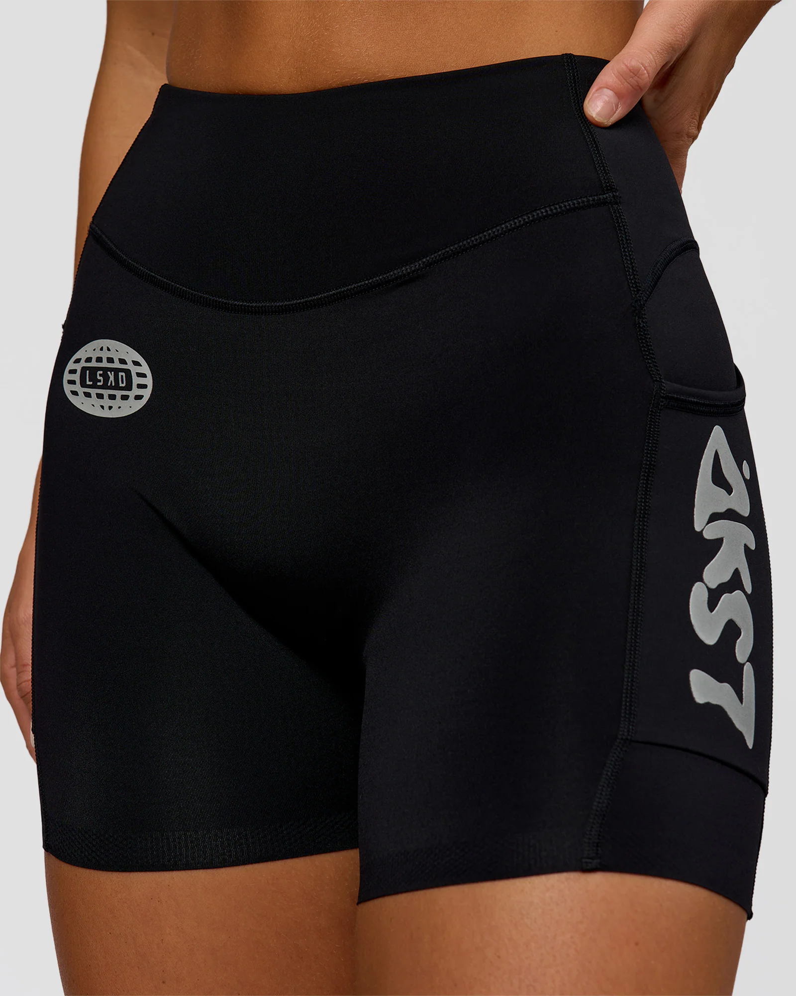 Elite Hype Reflective Run High-Rise 5" Short Pockets - Black-Hype Reflective - Image 10