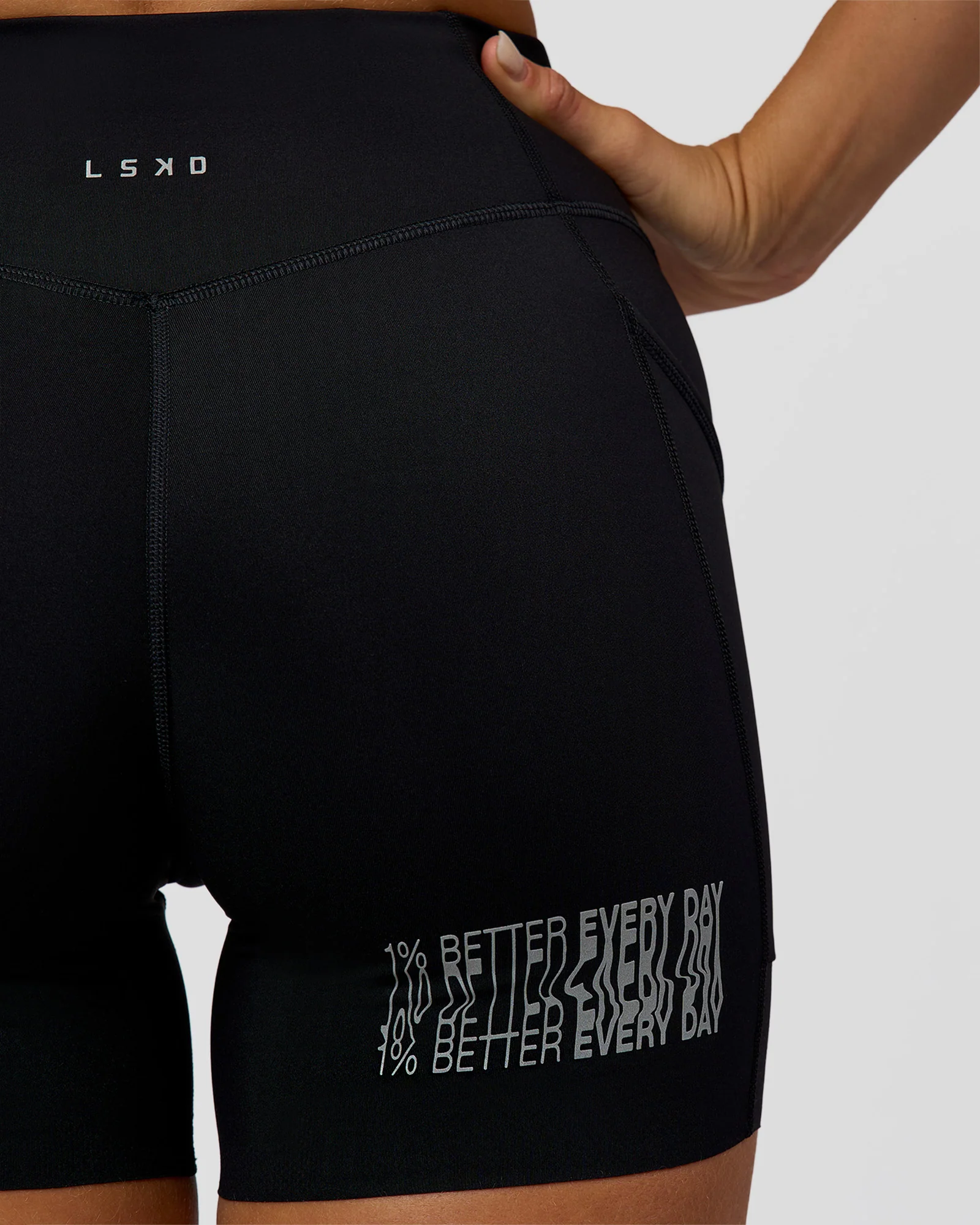 Elite Hype Reflective Run High-Rise 5" Short Pockets - Black-Hype Reflective - Image 6