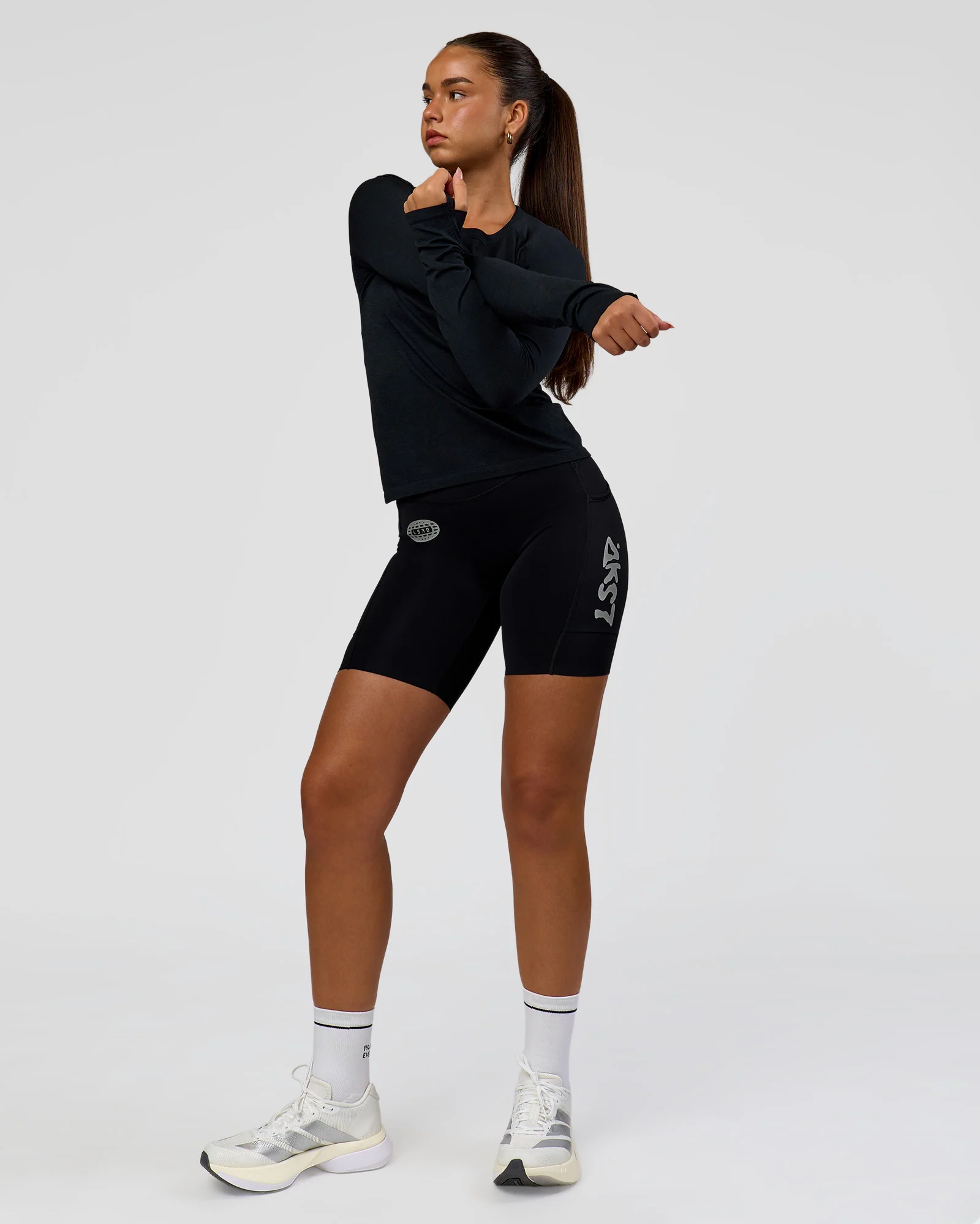 Elite Hype Reflective Run High-Rise 7" Short Pockets - Black-Hype Reflective - Image 9