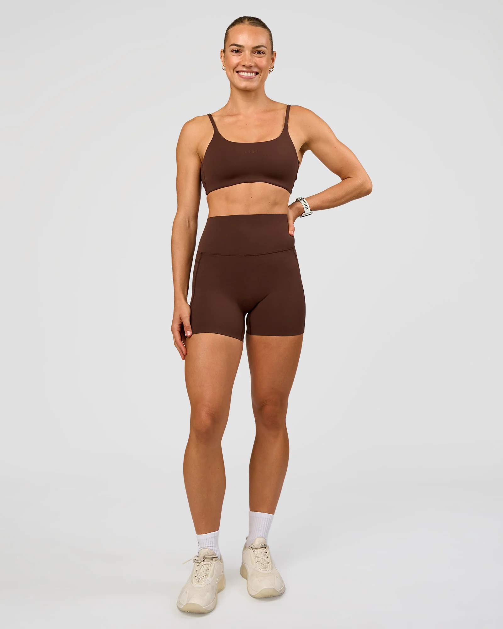Elixir Ultra High-Rise 4" Short Pockets - Hot Chocolate - Image 5