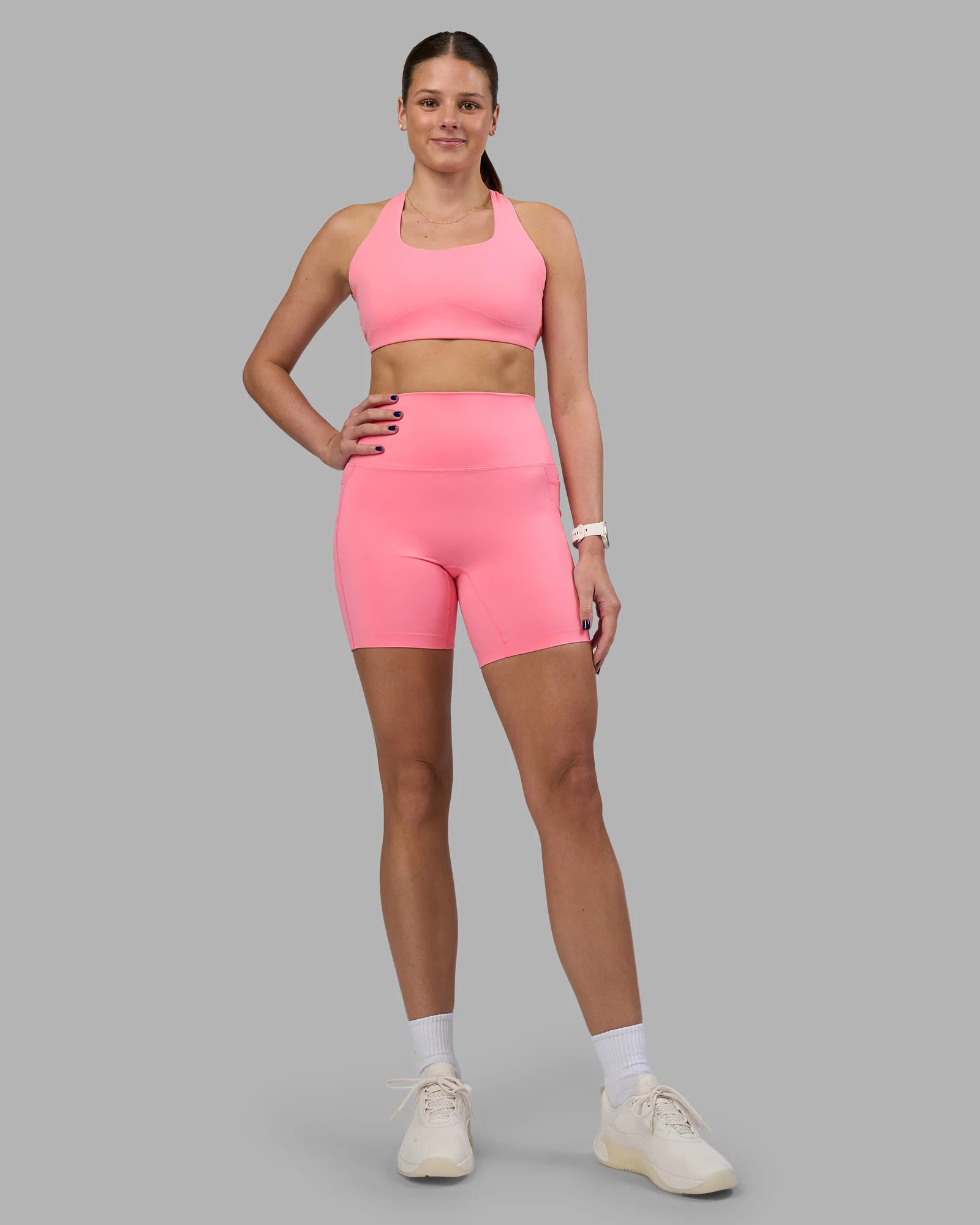 Elixir Ultra High-Rise 6" Short Pockets - Candy Pink - Image 2