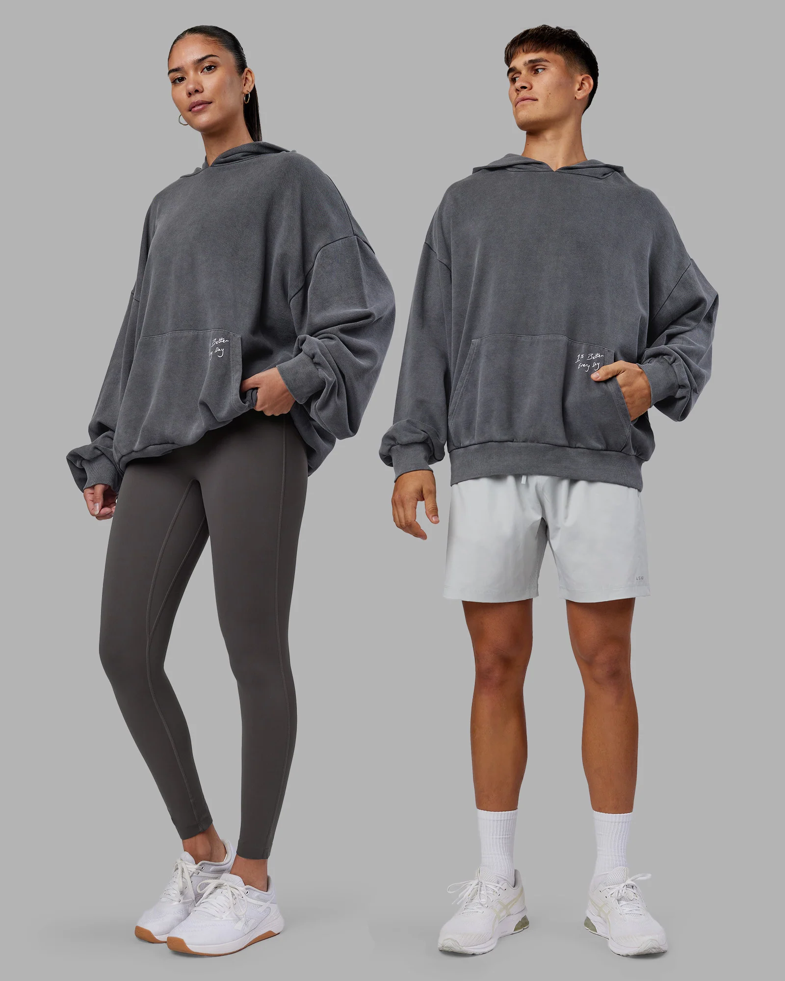 ETJ Values Washed Oversize Hoodie - Dark Storm-Light Bubblegum - Image 2