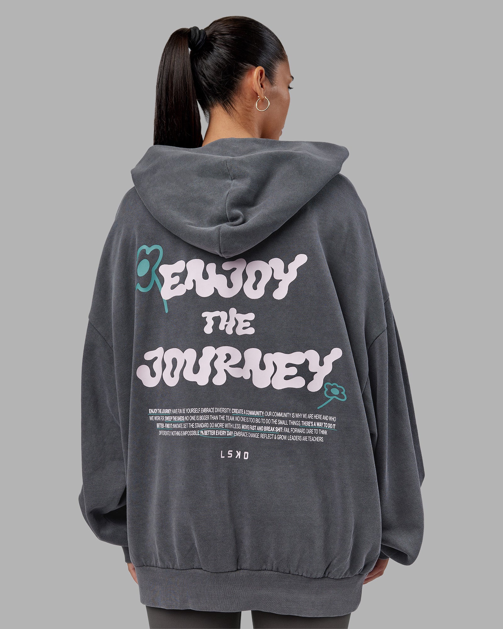 ETJ Values Washed Oversize Hoodie - Dark Storm-Light Bubblegum - Image 7