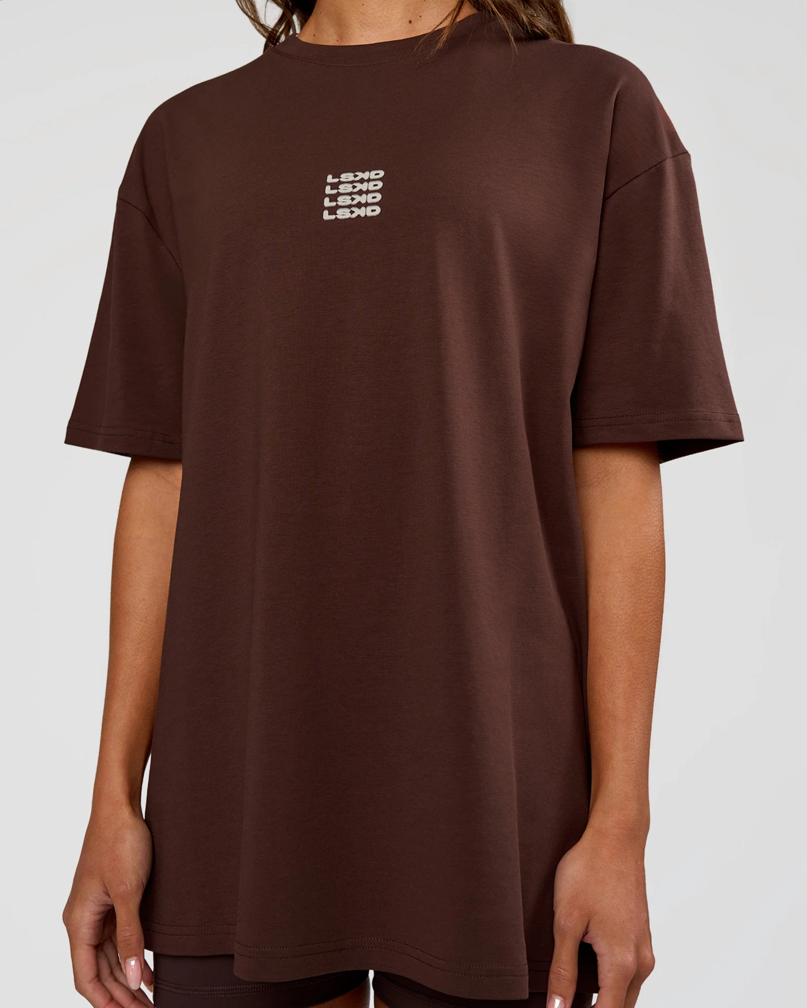 Everyday Elevation FLXCotton Oversized Tee - Hot Chocolate-Off White - Image 11