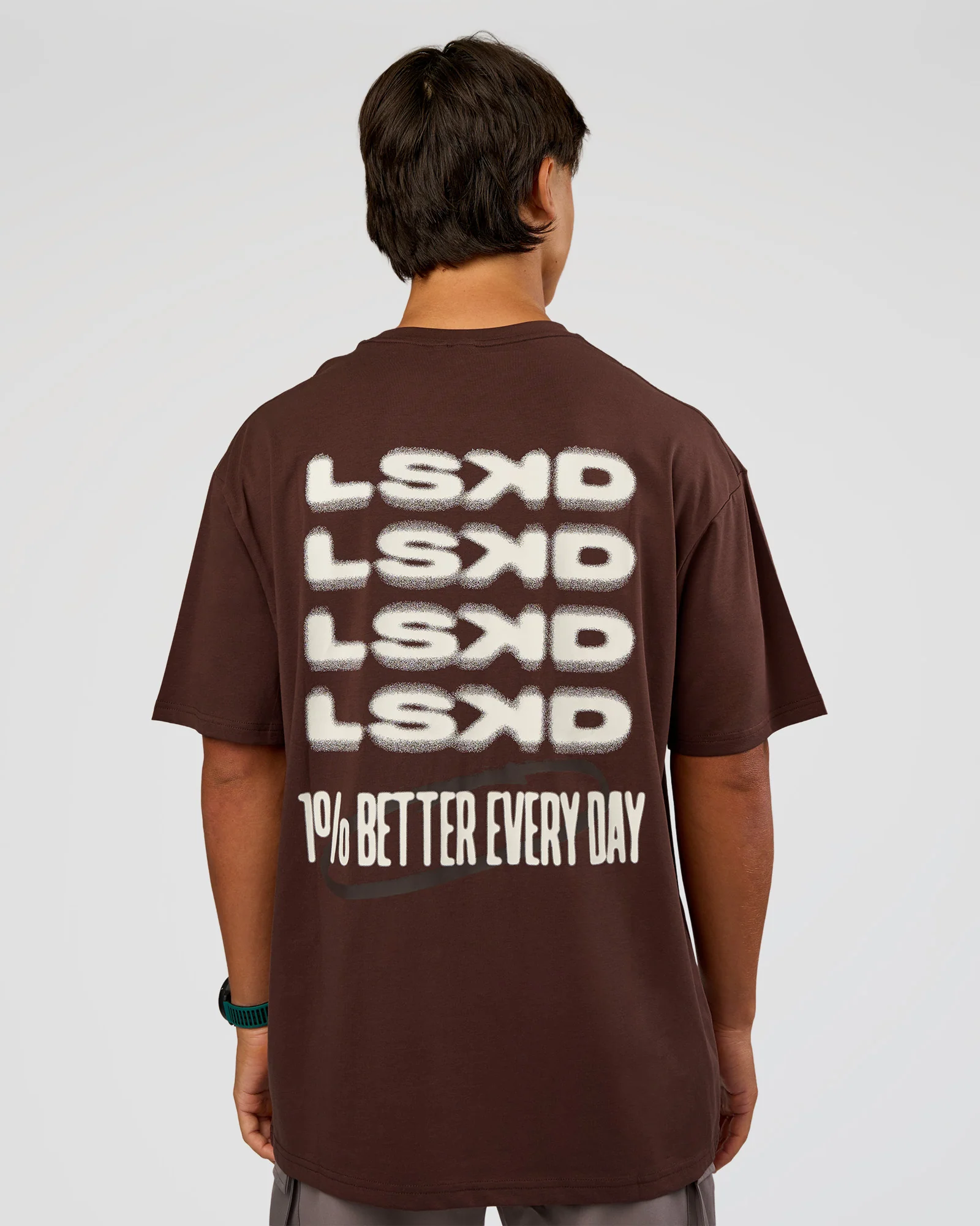 Everyday Elevation FLXCotton Oversized Tee - Hot Chocolate-Off White - Image 2