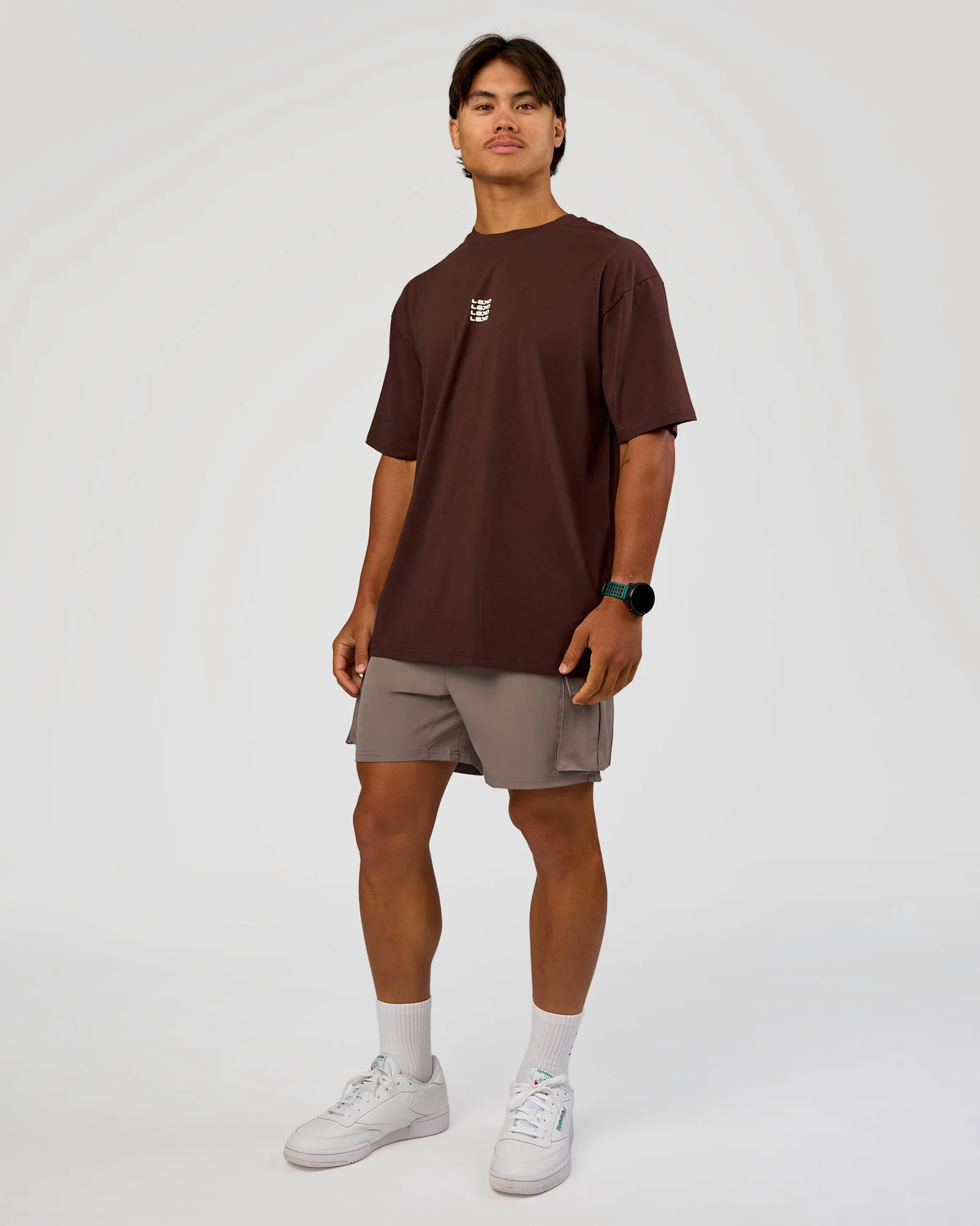 Everyday Elevation FLXCotton Oversized Tee - Hot Chocolate-Off White - Image 6