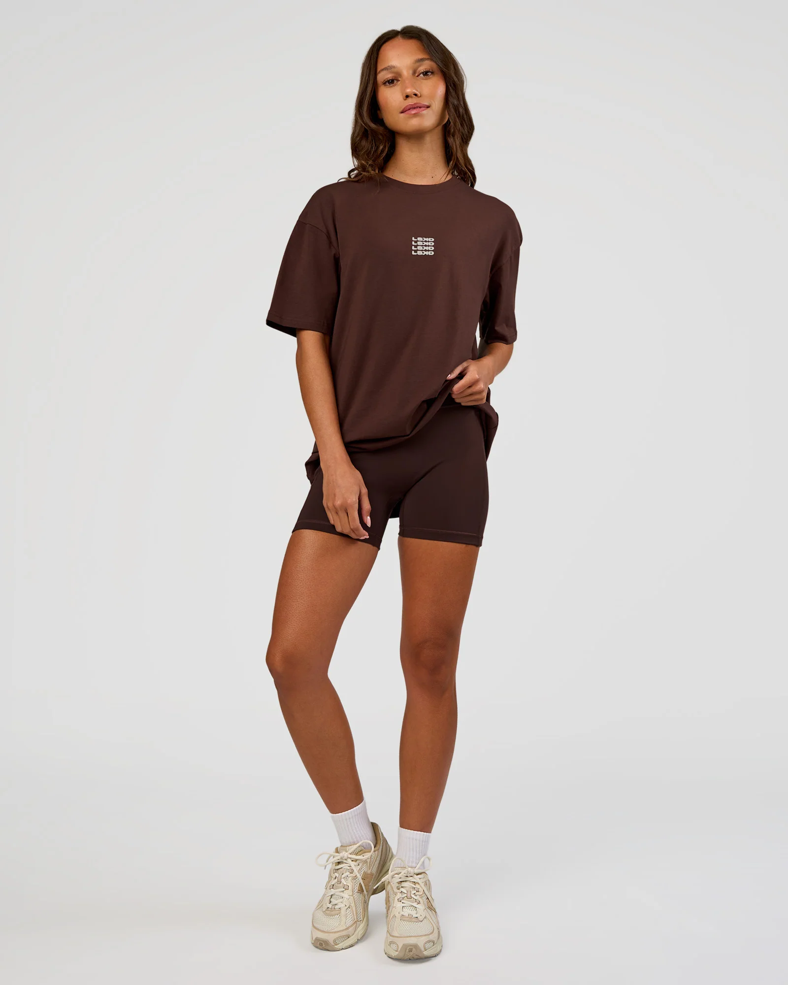 Everyday Elevation FLXCotton Oversized Tee - Hot Chocolate-Off White - Image 7
