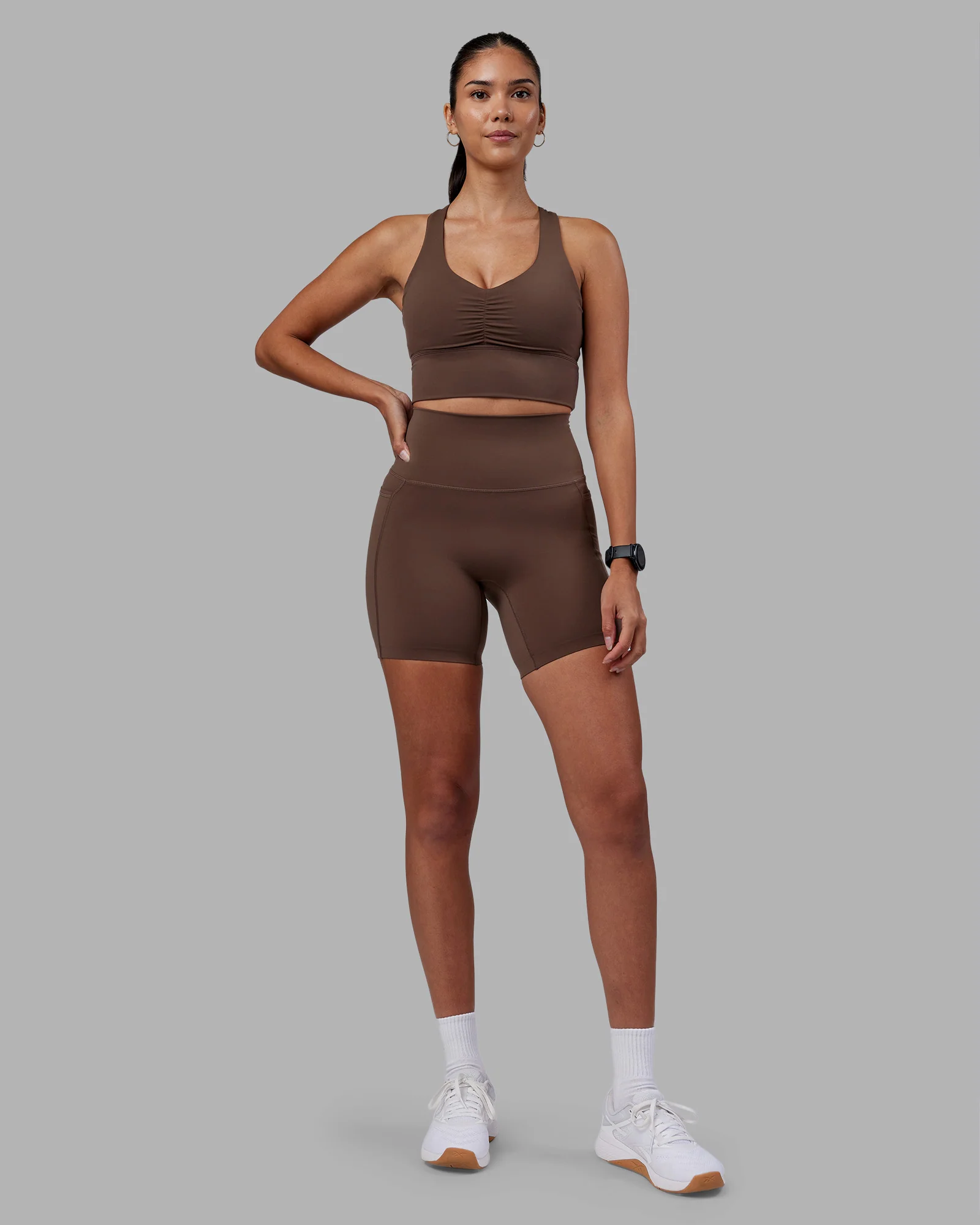 Evoke Longline Sports Bra - Chocolate Martini - Image 5