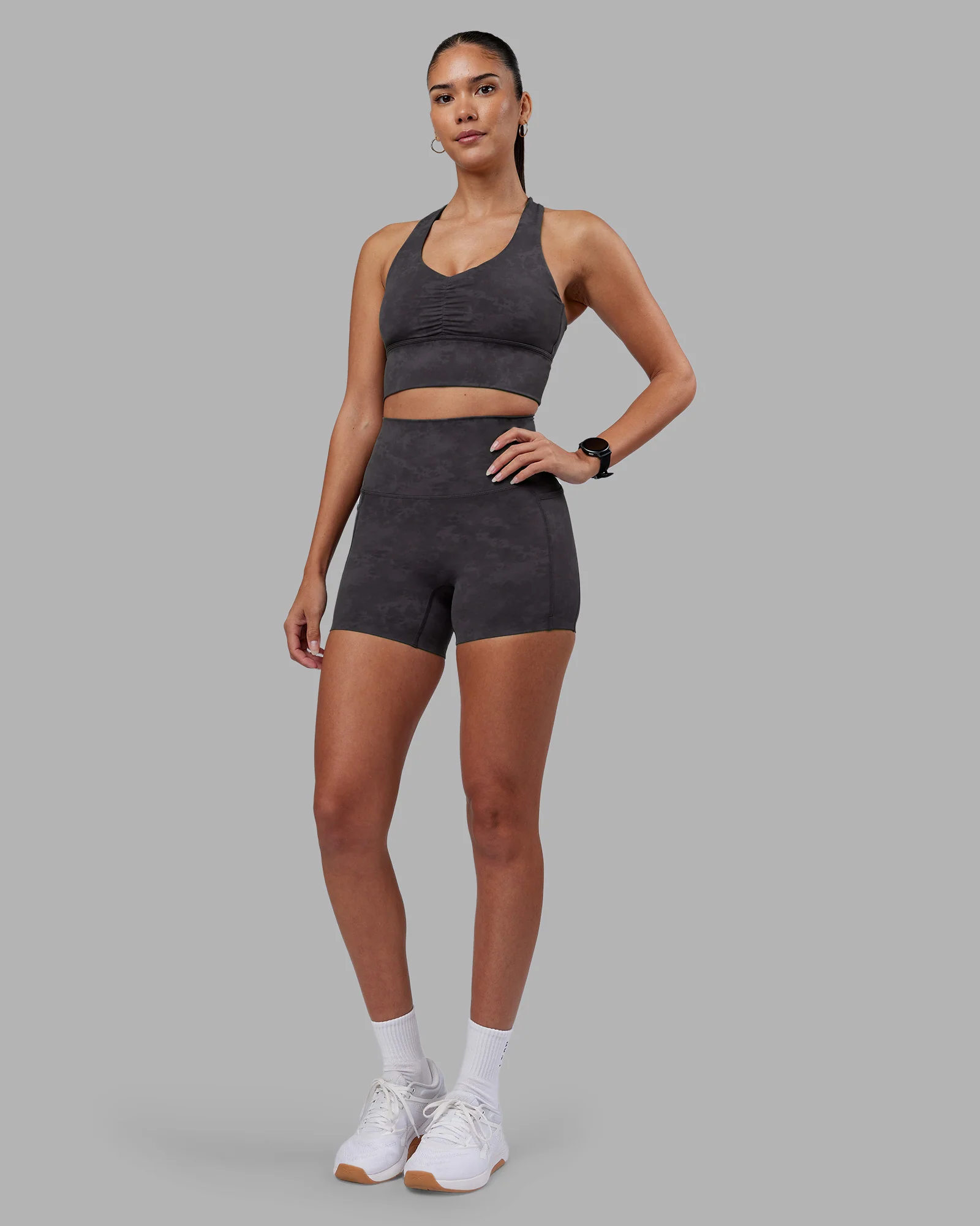 Evoke Longline Sports Bra - Dark Storm Wash - Image 3