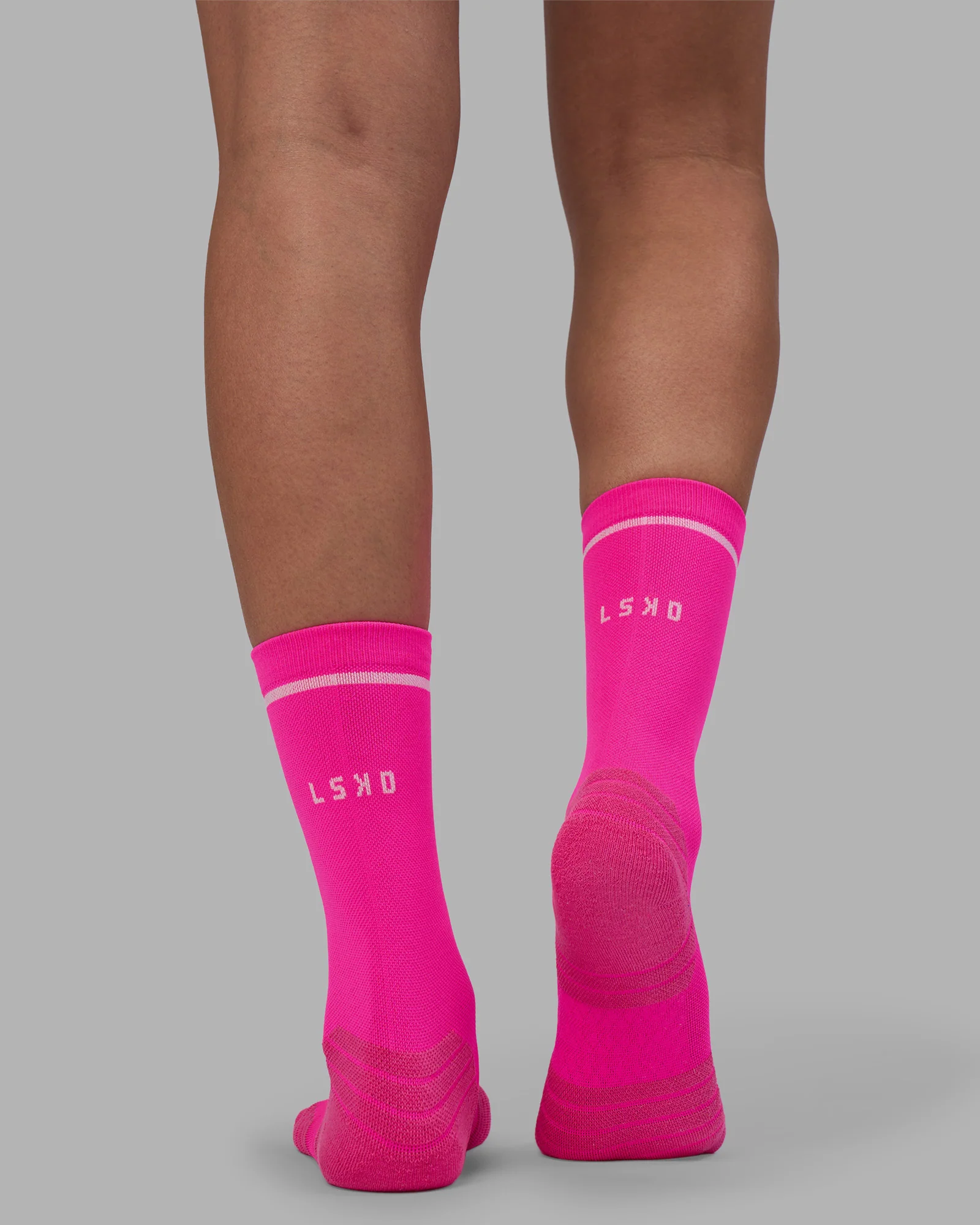 Fast Performance Crew Socks 2.0 - Neon Pink-White - Image 3