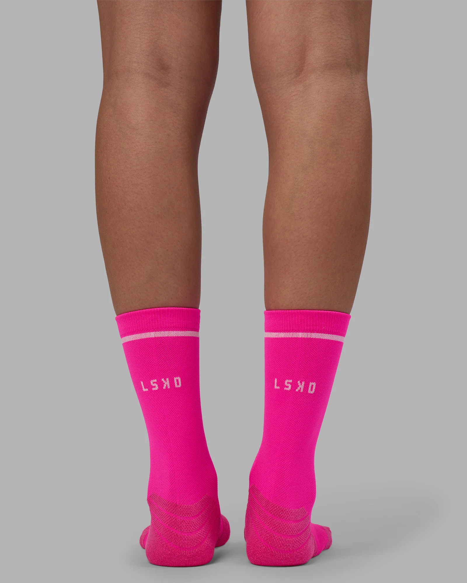 Fast Performance Crew Socks 2.0 - Neon Pink-White - Image 4