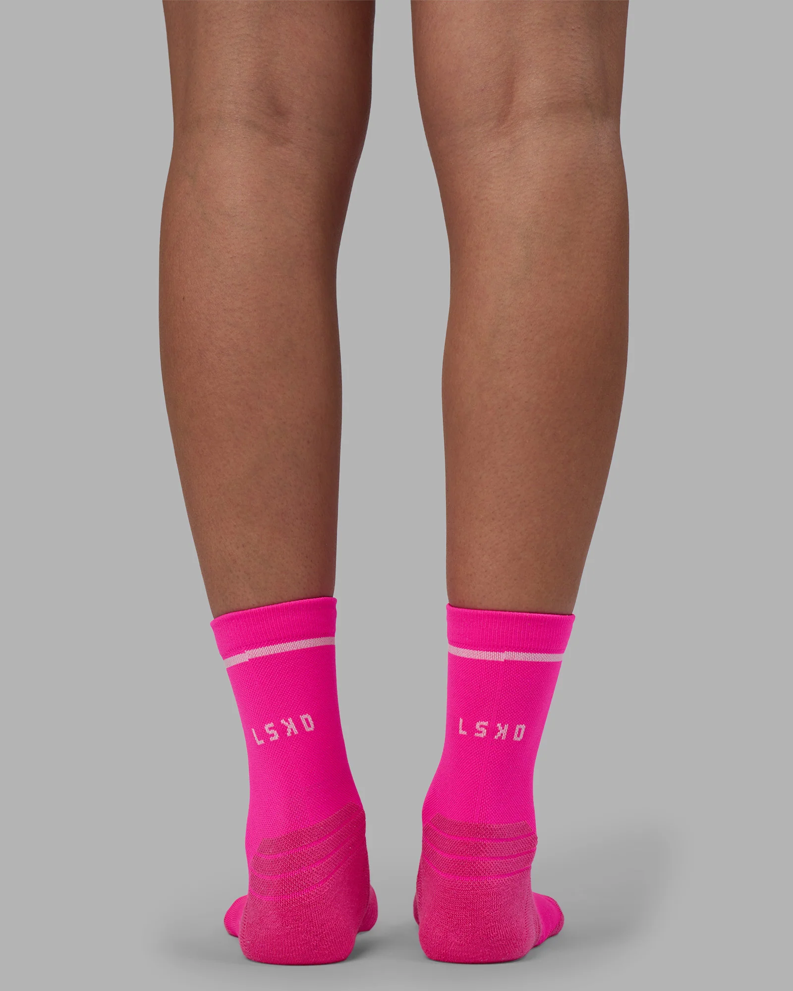 Fast Performance Quarter Socks - Neon Pink-White - Image 4