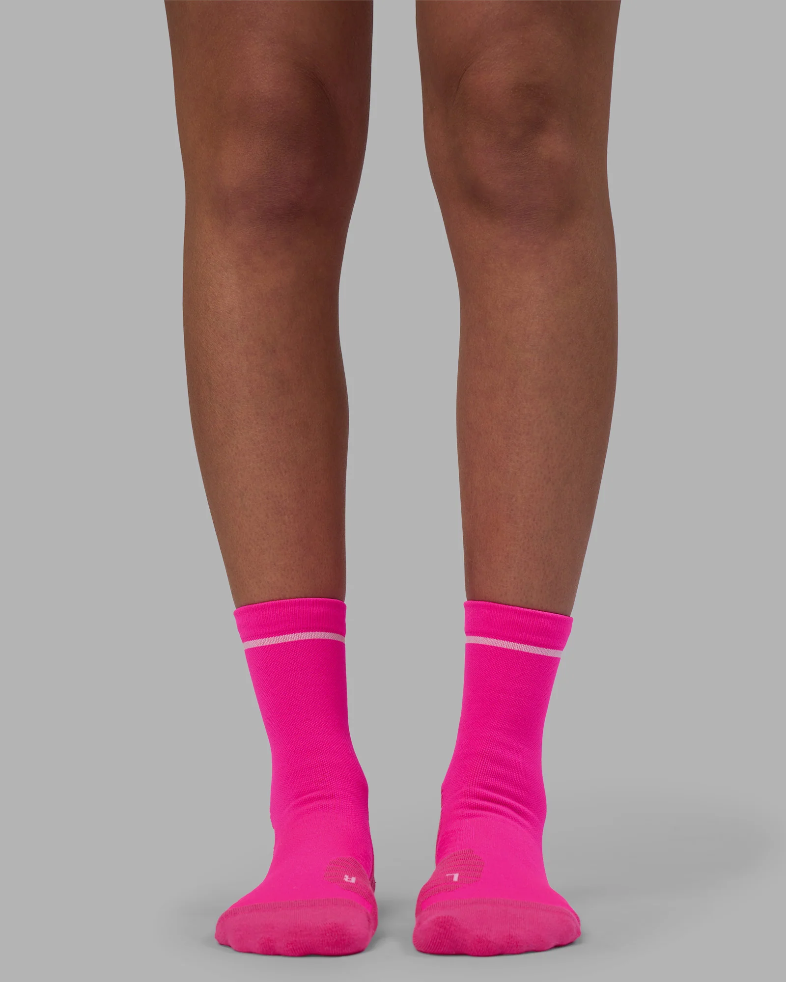 Fast Performance Quarter Socks - Neon Pink-White - Image 3