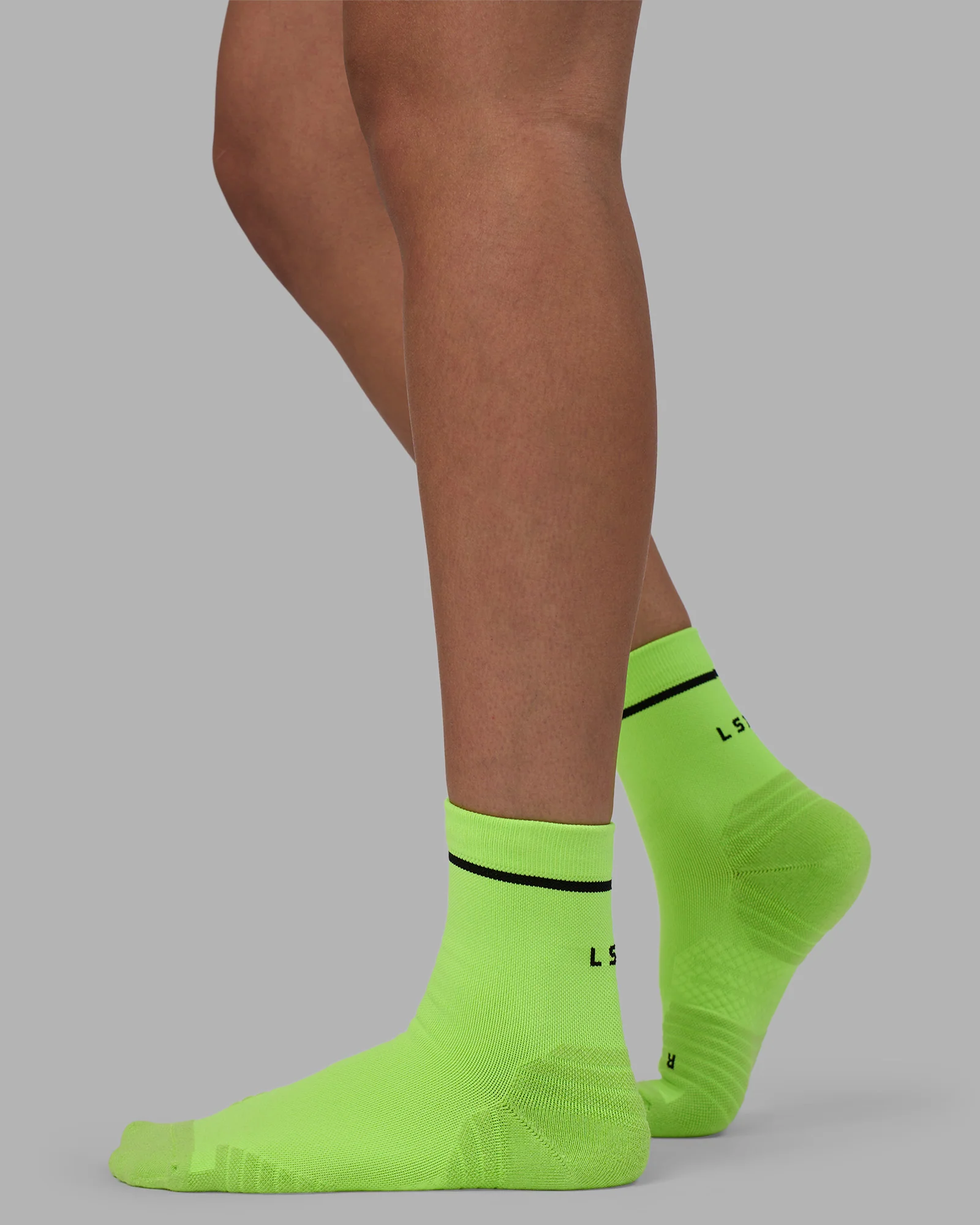Fast Performance Quarter Socks - Lime Glo-Black - Image 3