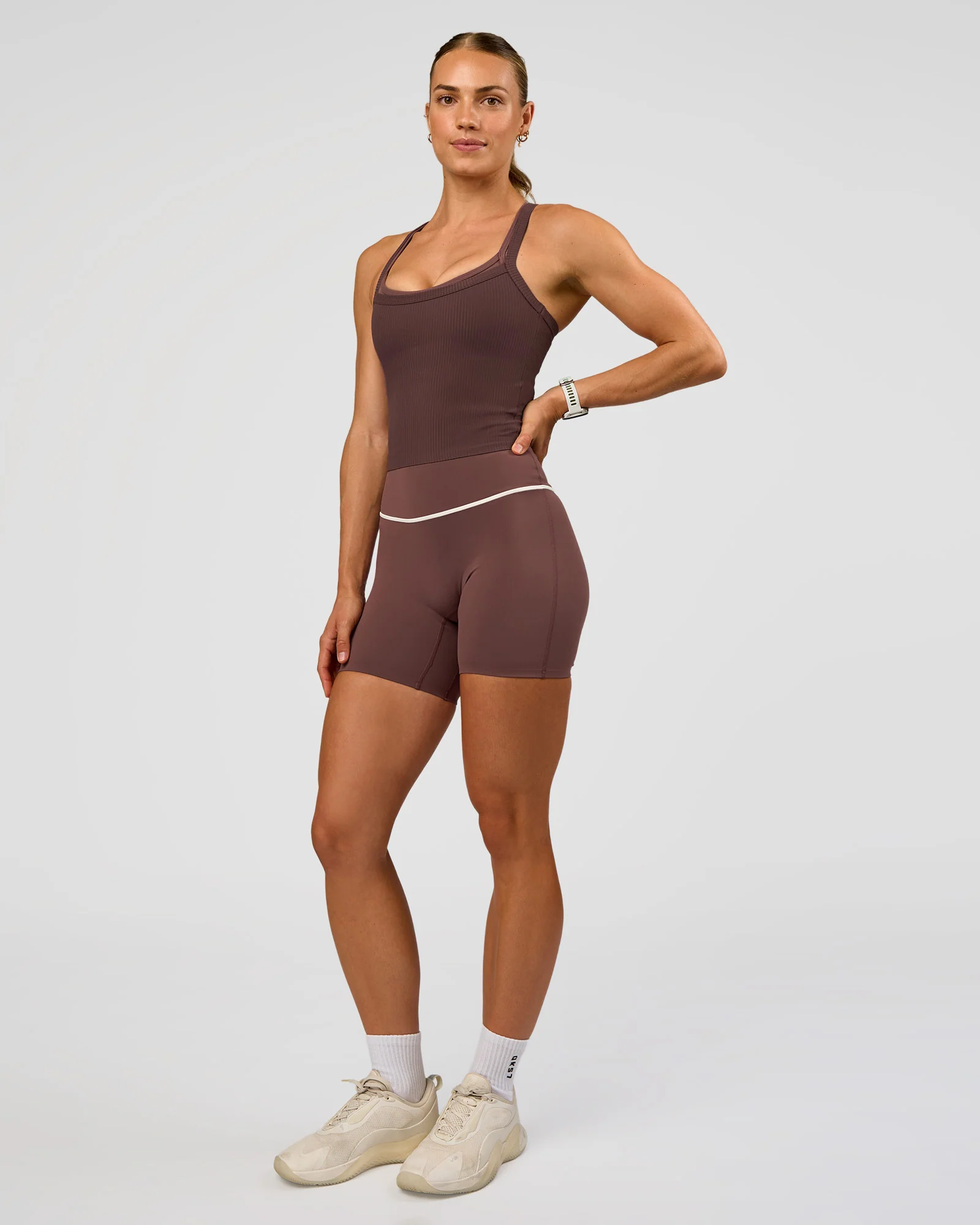 Flame Ribbed Tank - Cocoa Powder - Image 6