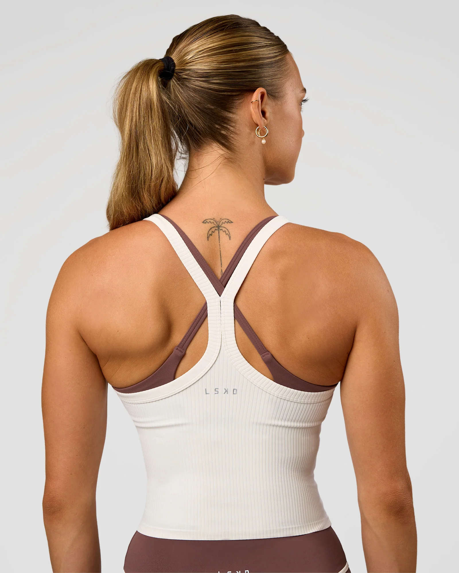 Flame Ribbed Tank - Off White - Image 2