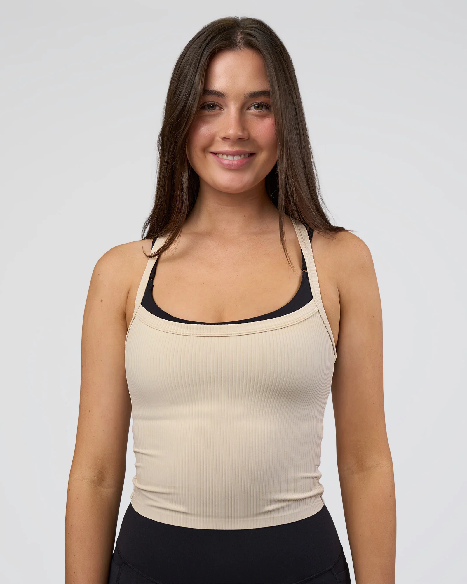 Flame Ribbed Tank - Shale Beige - Image 4