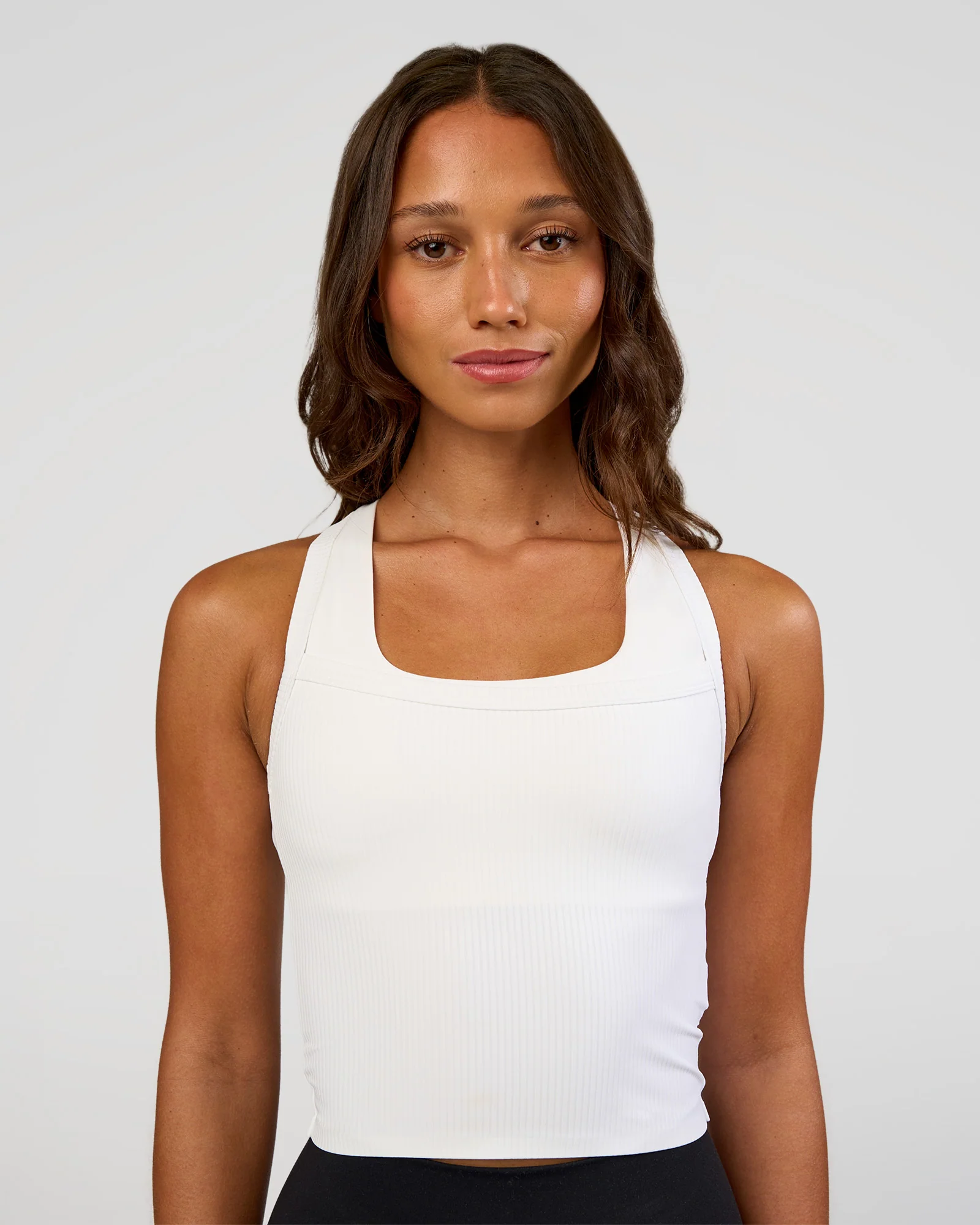 Flame Ribbed Tank - White - Image 3