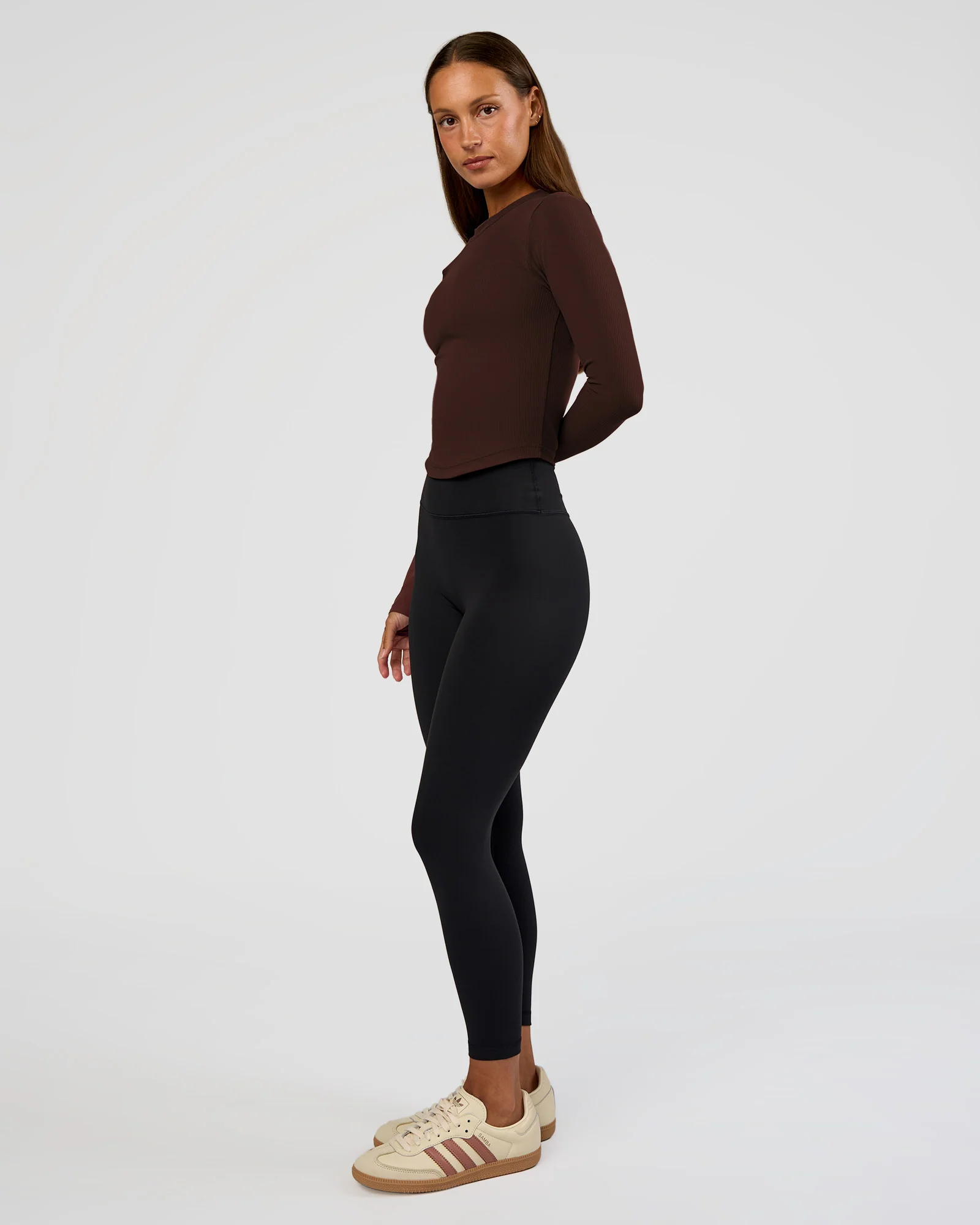 Flow Rib Long Sleeve Tee - Hot Chocolate - Image 3