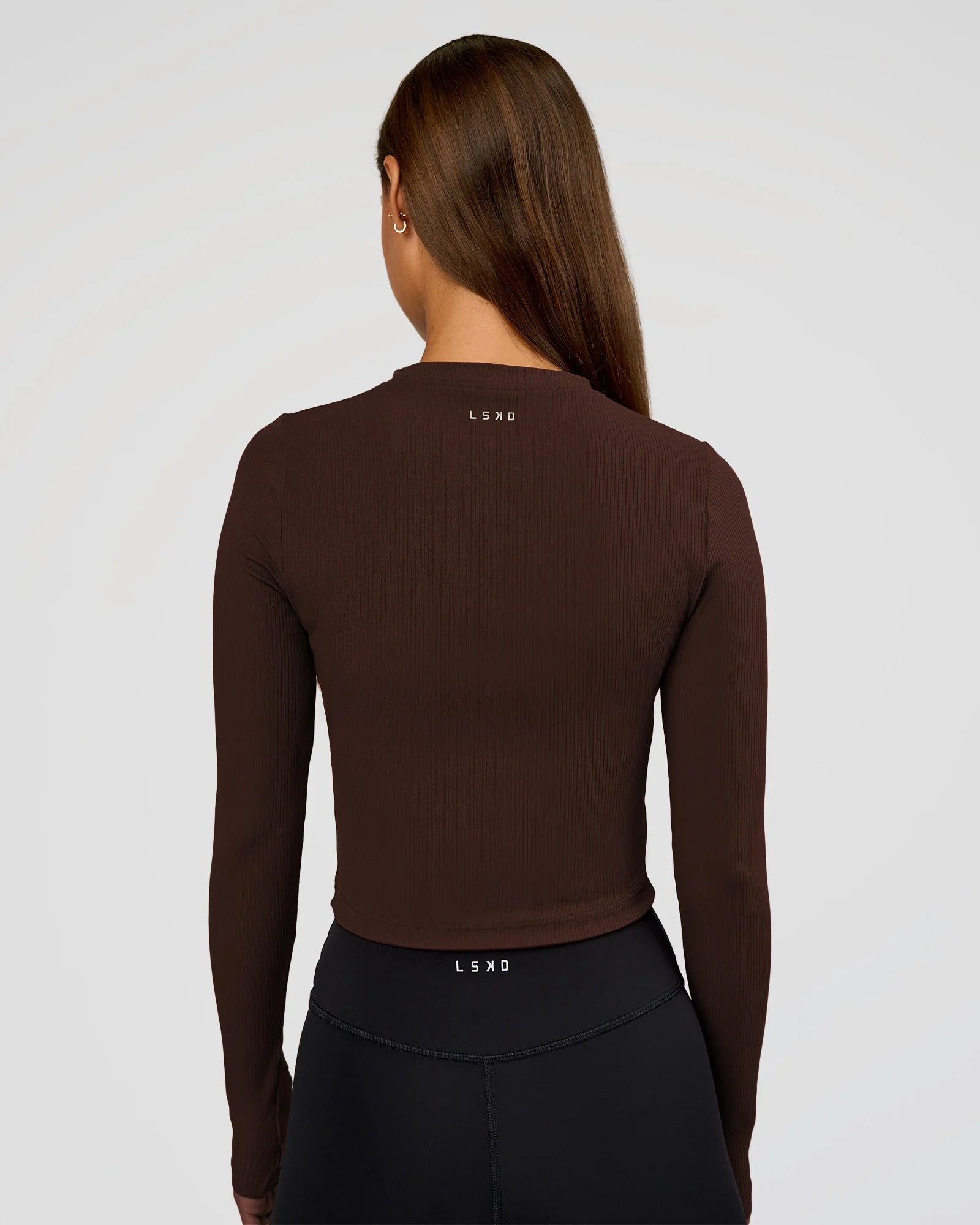 Flow Rib Long Sleeve Tee - Hot Chocolate - Image 4