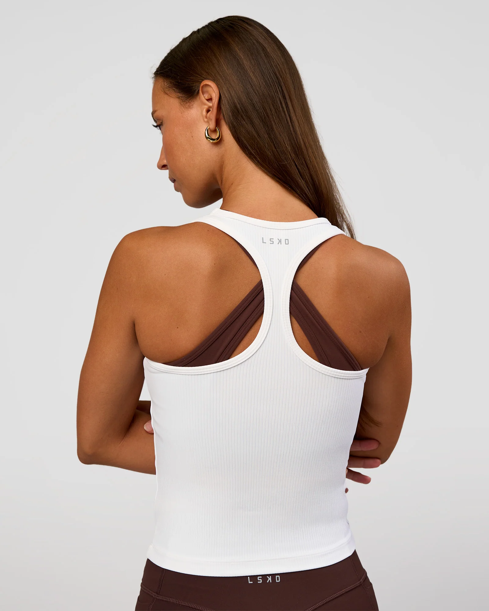 Flow Rib Scoop Neck Tank - White - Image 2