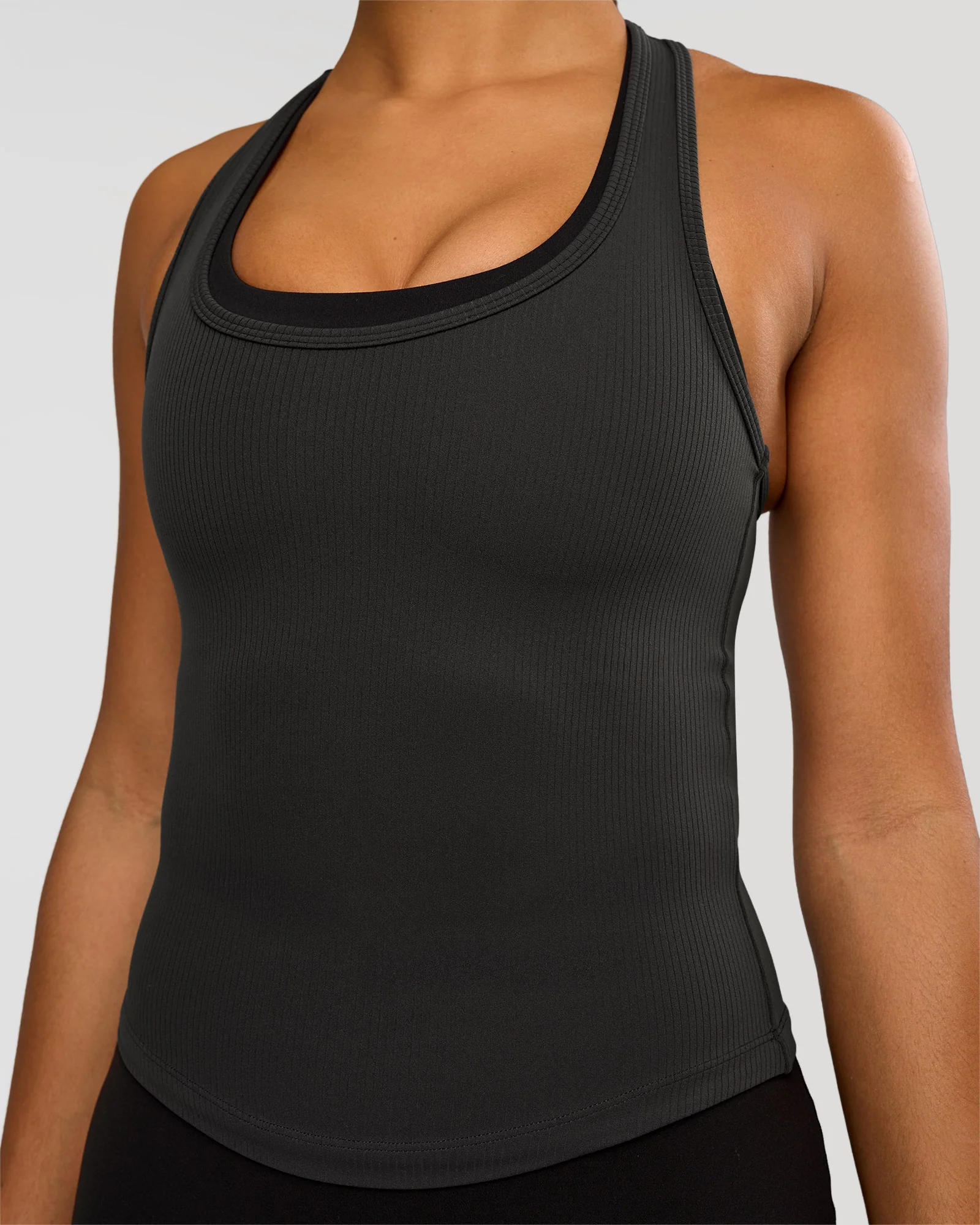 Flow Rib Scoop Neck Tank - Onyx - Image 4