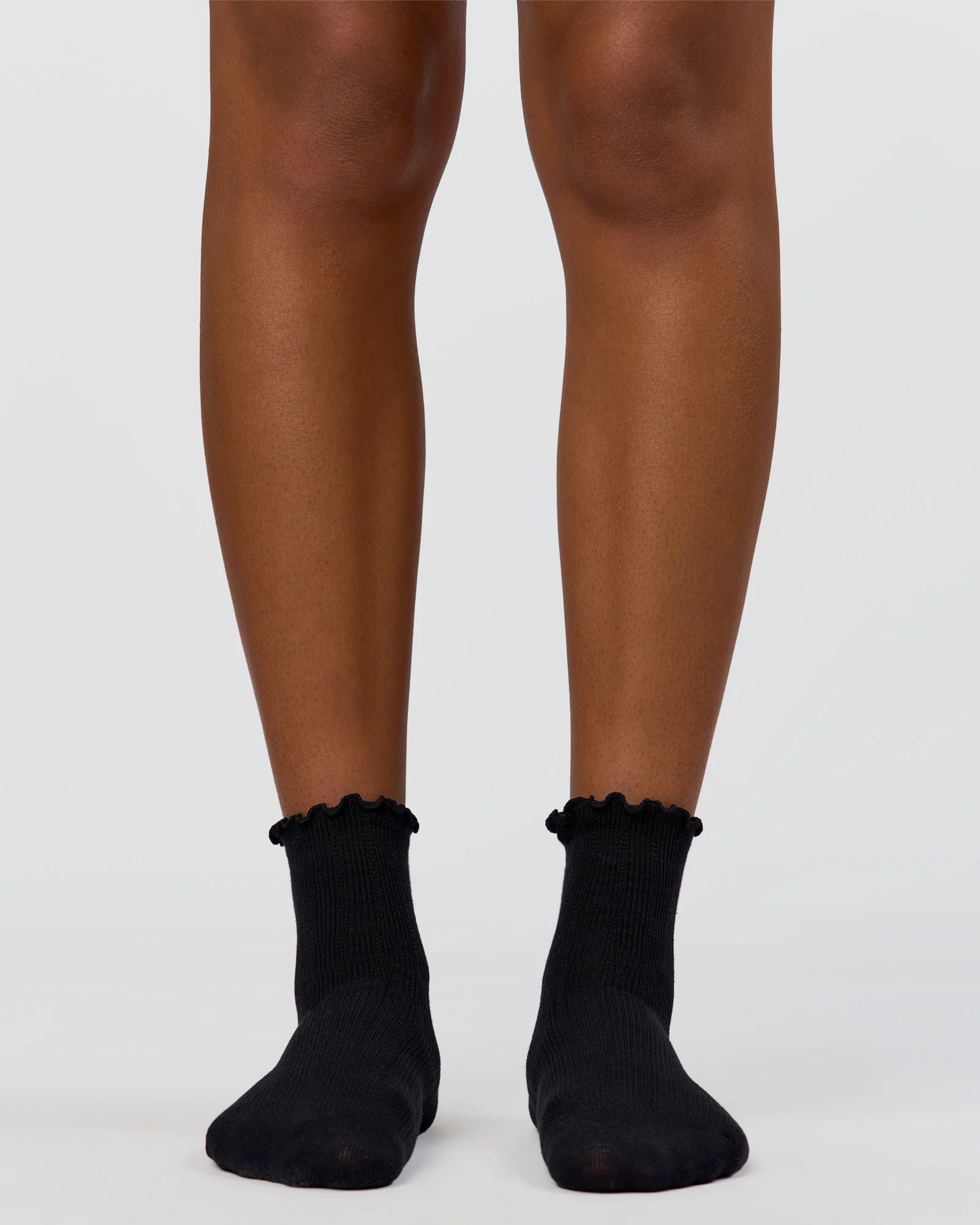 Frill Quarter Sock - Black - Image 2
