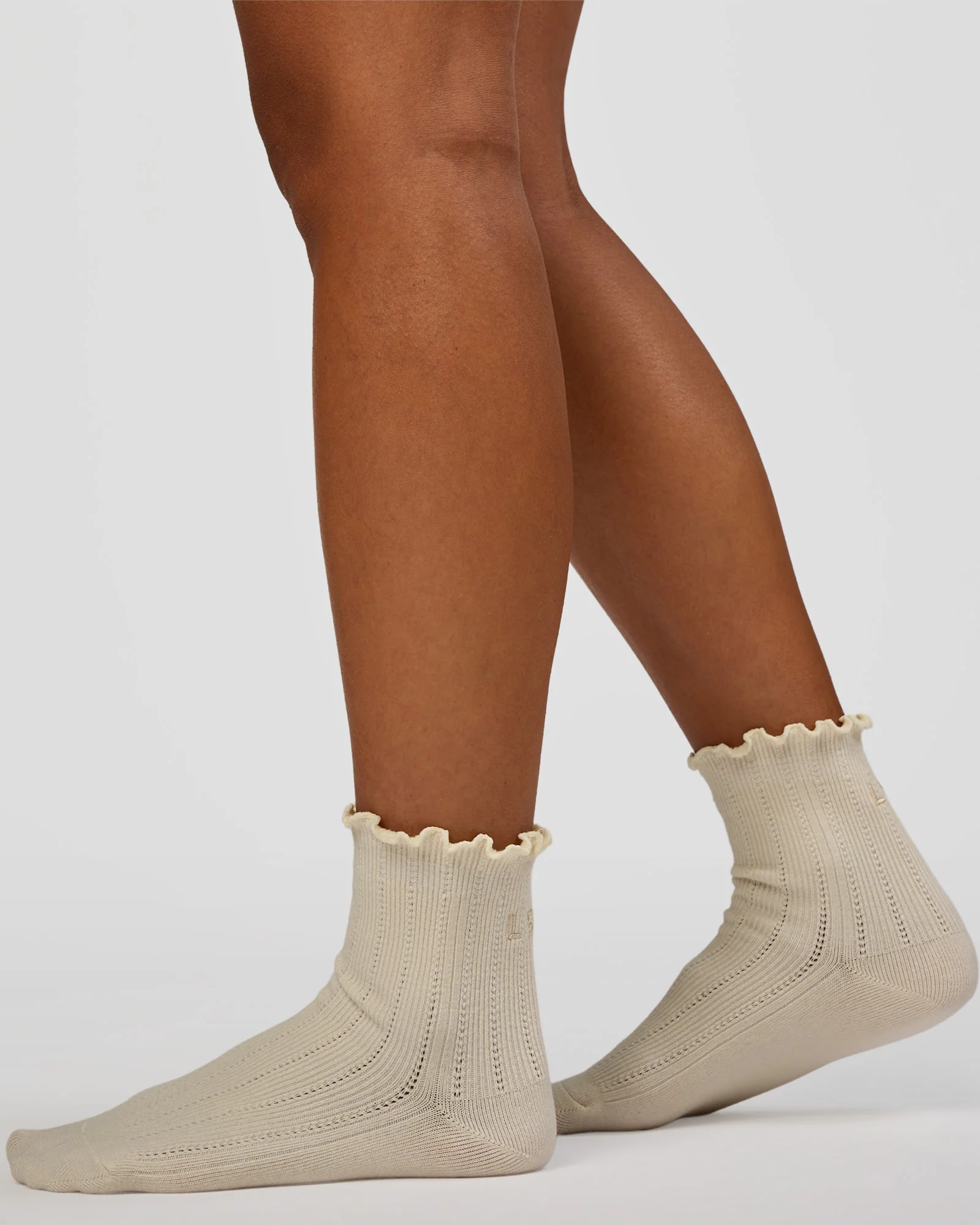 Frill Quarter Sock - Ivory - Image 2