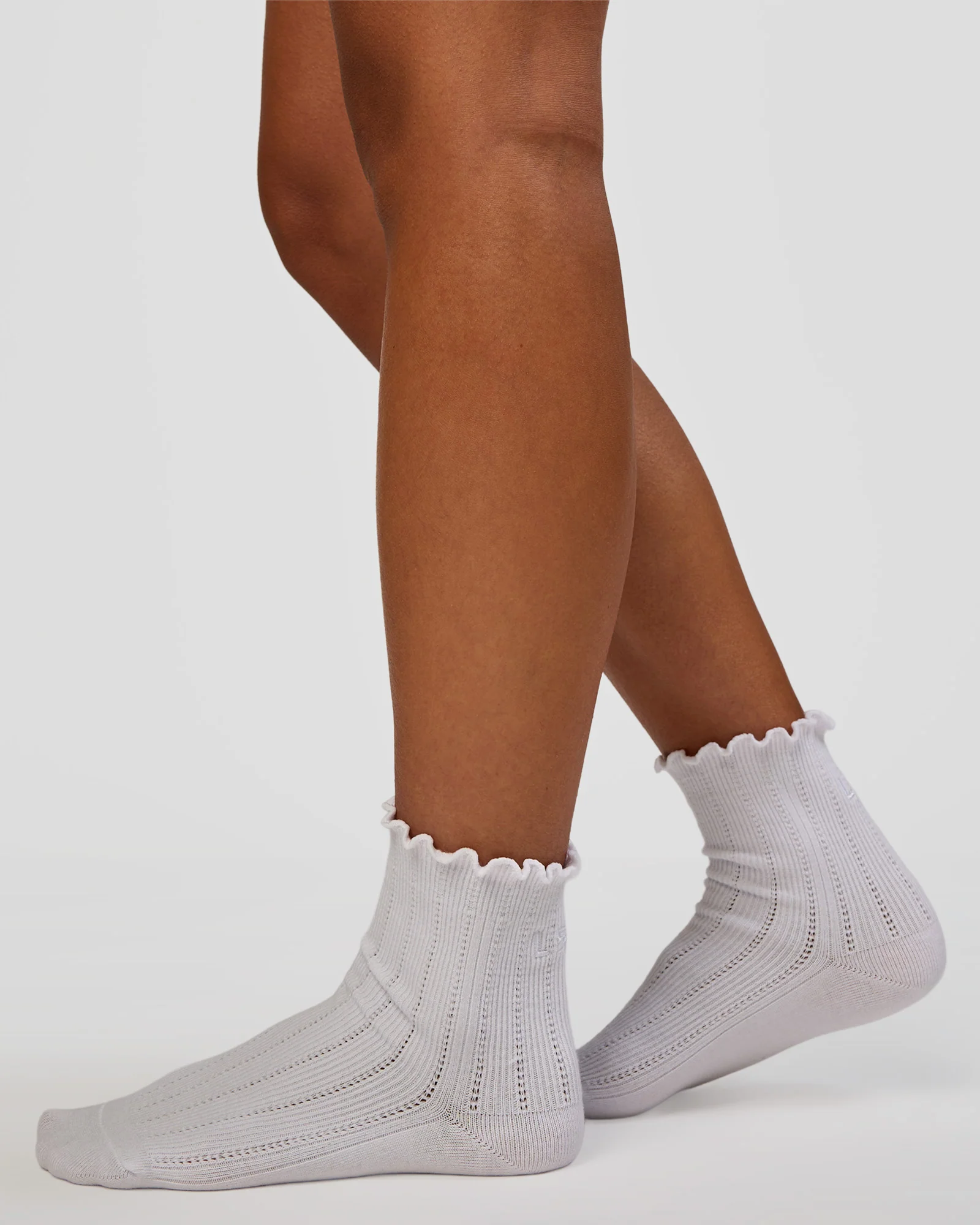 Frill Quarter Sock - White - Image 2